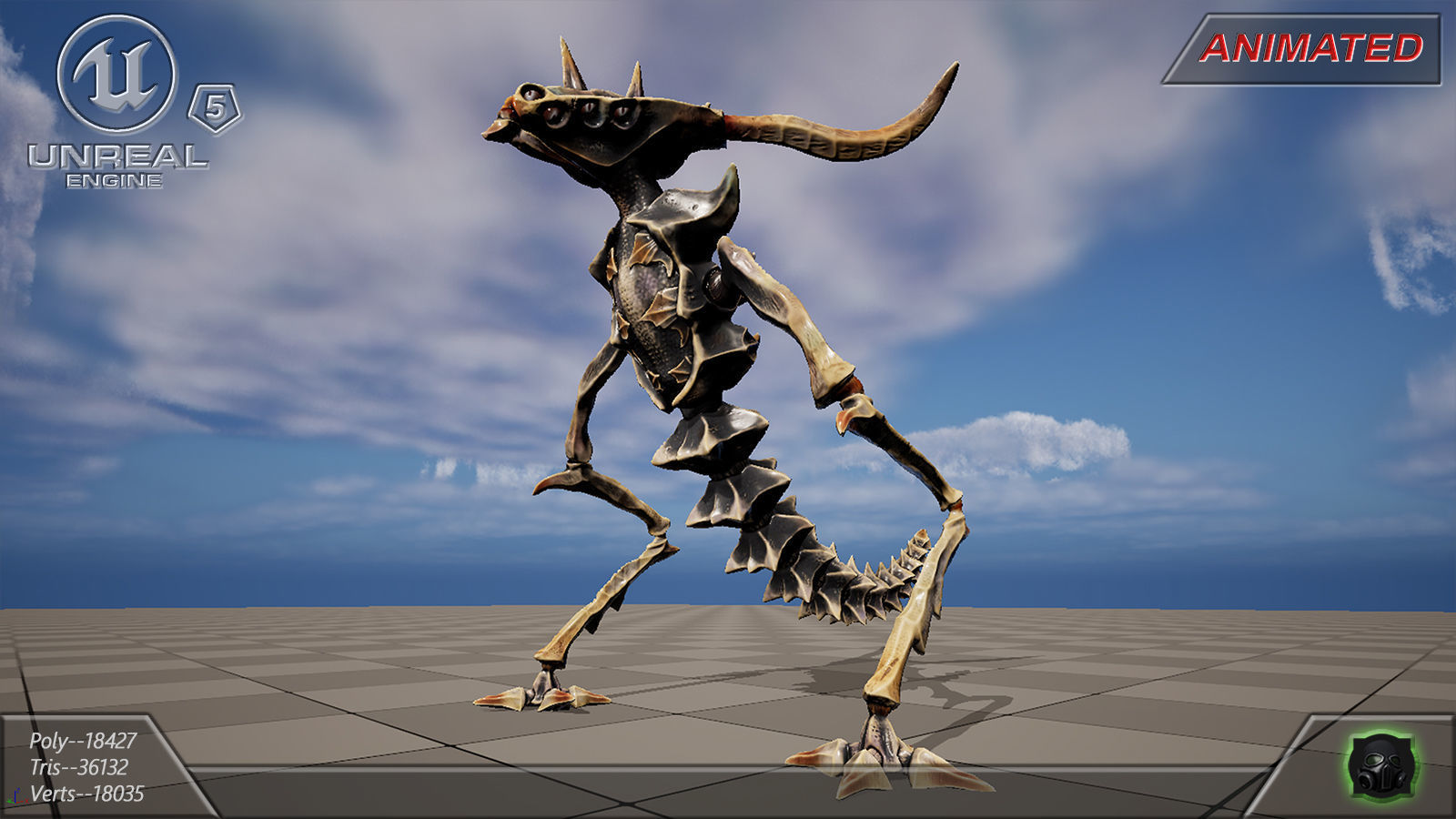 Alien Extraterrestrial Creature 08 Low-poly 3D model_3