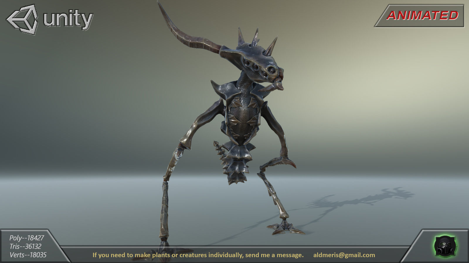 Alien Extraterrestrial Creature 08 Low-poly 3D model_4