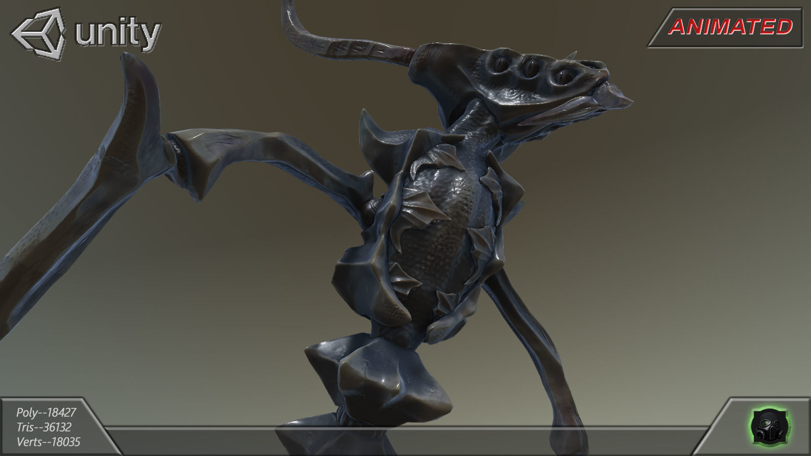 Alien Extraterrestrial Creature 08 Low-poly 3D model_9