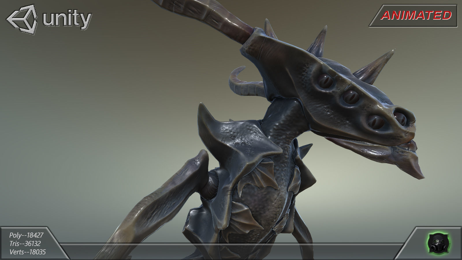 Alien Extraterrestrial Creature 08 Low-poly 3D model_11