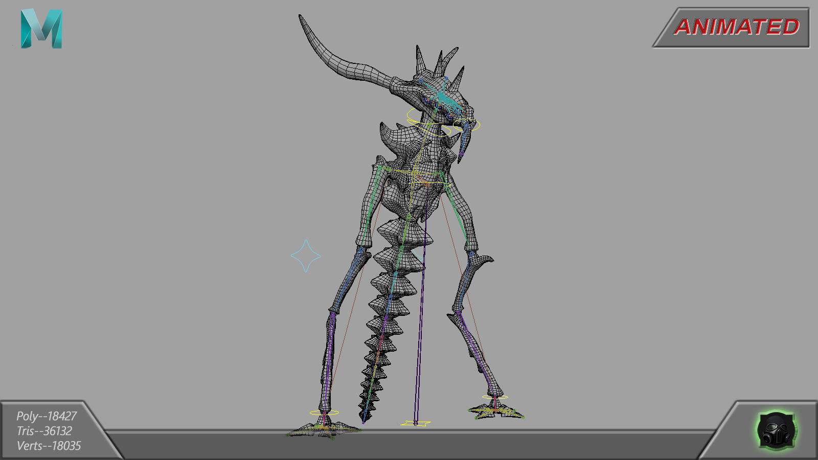 Alien Extraterrestrial Creature 08 Low-poly 3D model_16