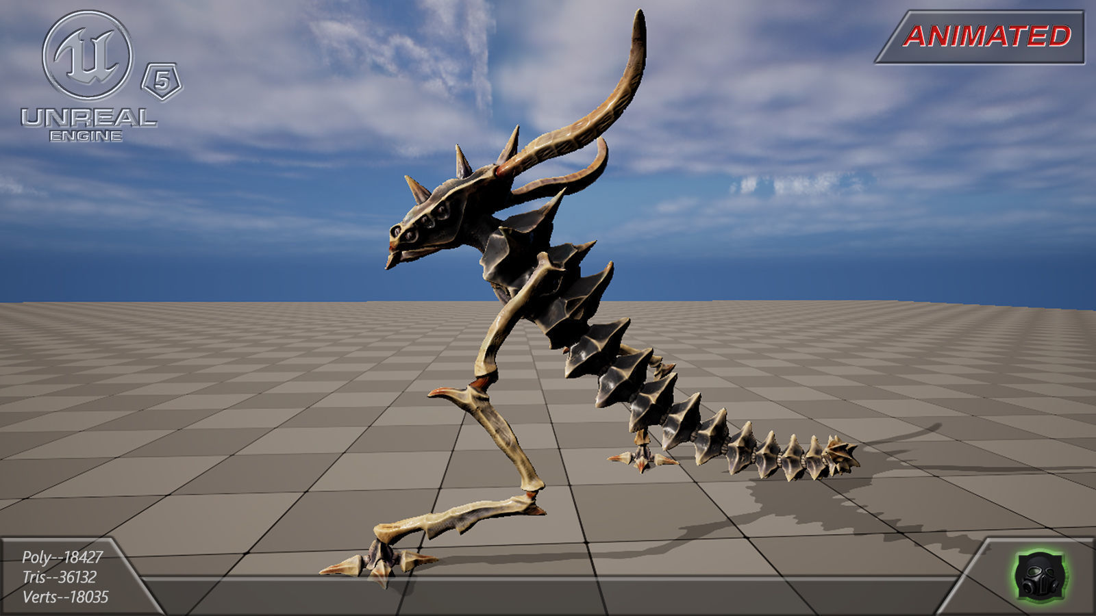 Alien Extraterrestrial Creature 08 Low-poly 3D model_5