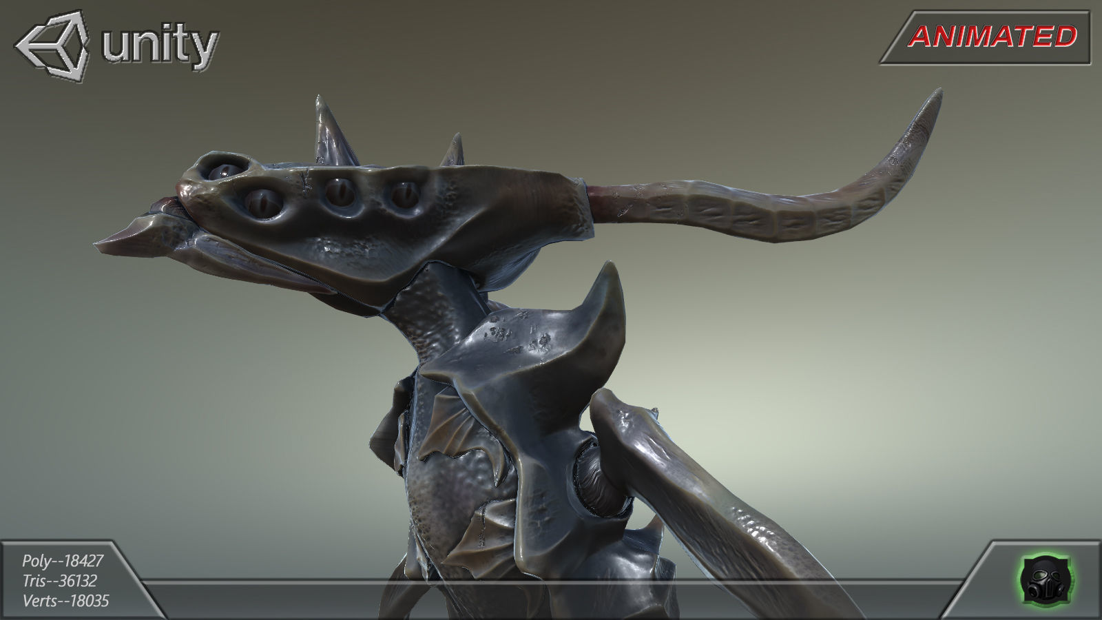 Alien Extraterrestrial Creature 08 Low-poly 3D model_2