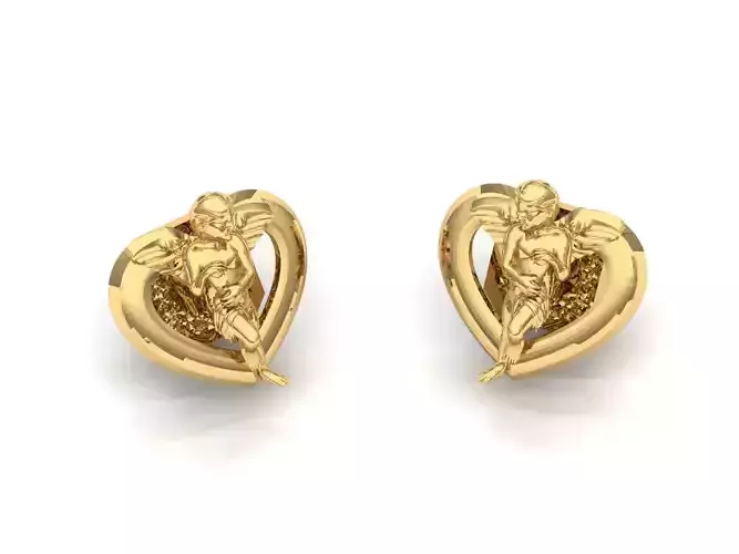 Angel man earrings 3D print model
