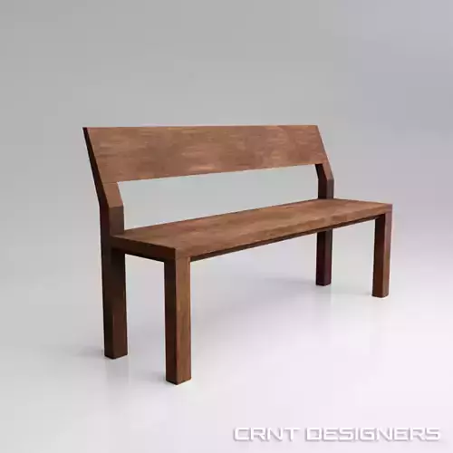 Old Wooden Bench Low Poly PBR 3D Model