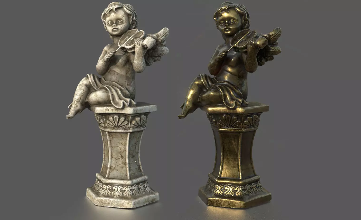 ANGEL WITH VIOLIN Low-poly 3D model