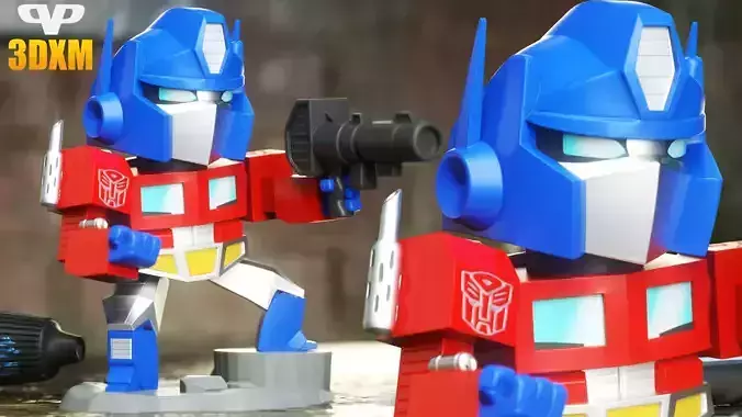Optimus Prime Chibi STL for 3D Printing ChibiSTL 3DXM 3D print model