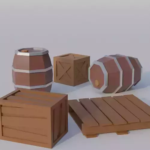 Lowpoly Stylized Storage Props