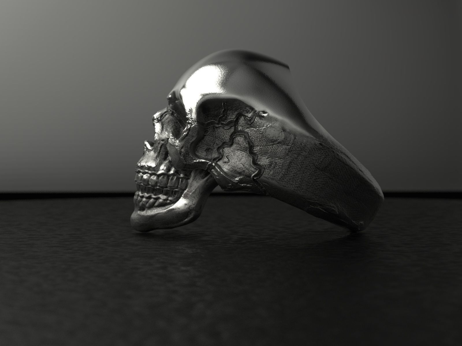 Skull Ring - Anillo Calavera 3D print model_9