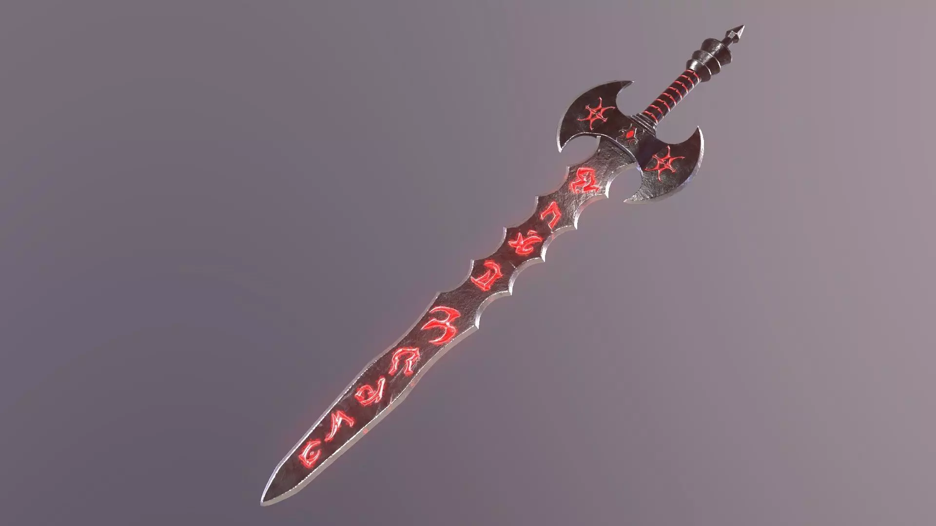Fantasy sword Game ready PBR Free low-poly 3D model Free low-poly 3D model