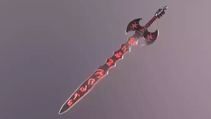 Fantasy sword Game ready PBR Free low-poly 3D model