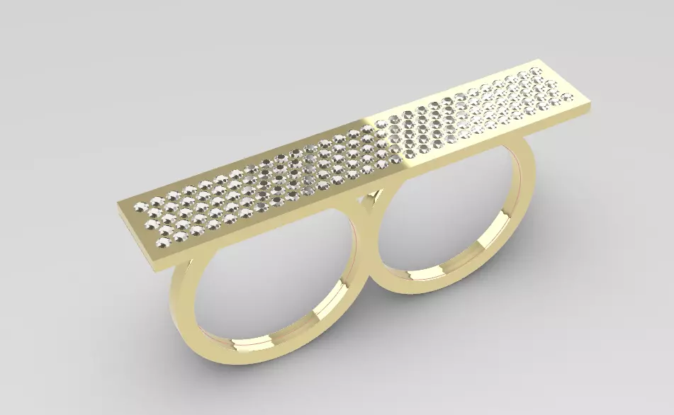 Two Finger Ring Hiphop Free 3D print model_0