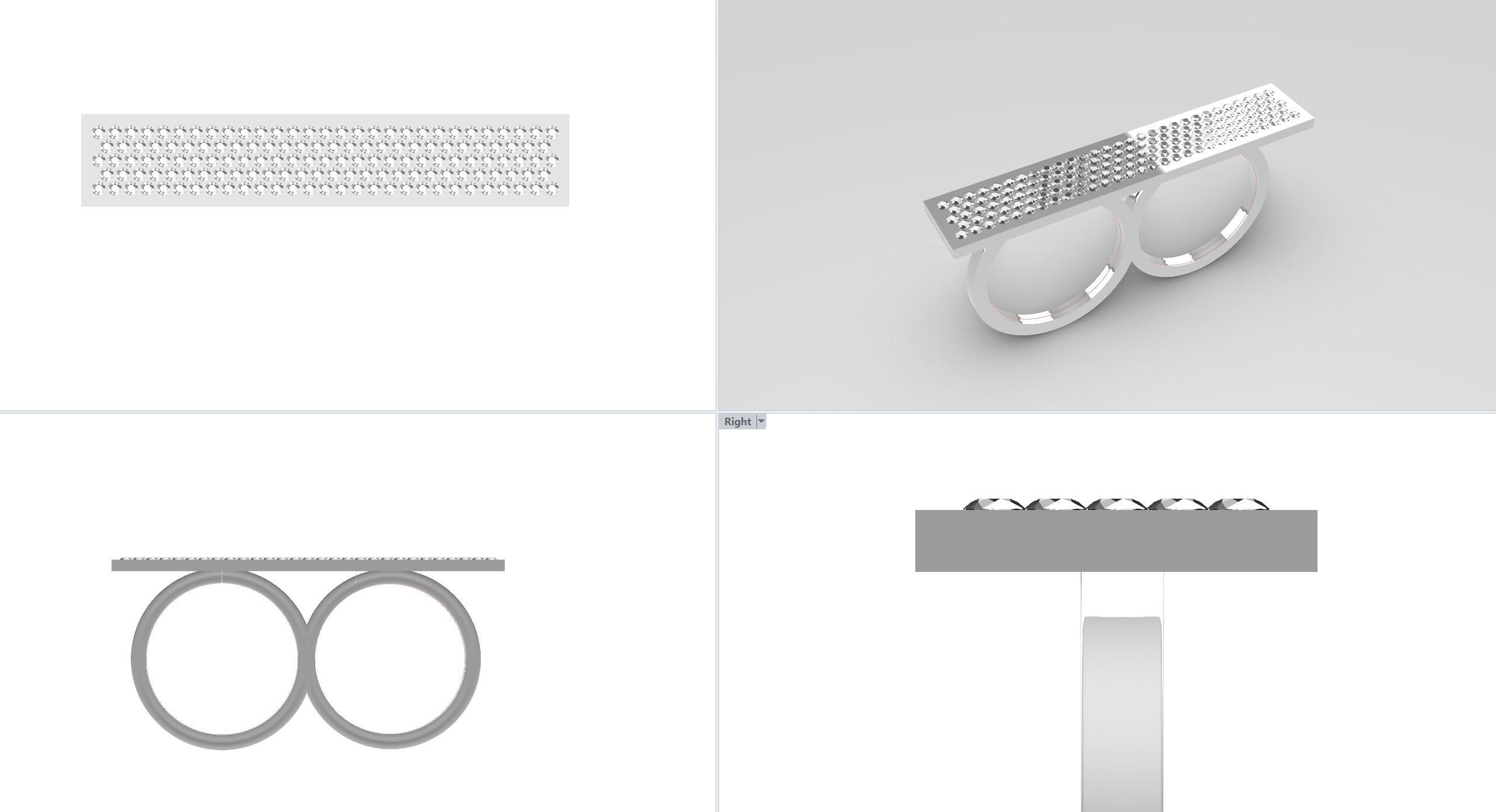 Two Finger Ring Hiphop Free 3D print model_2