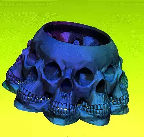 Skull planter bowl pot 3D print model