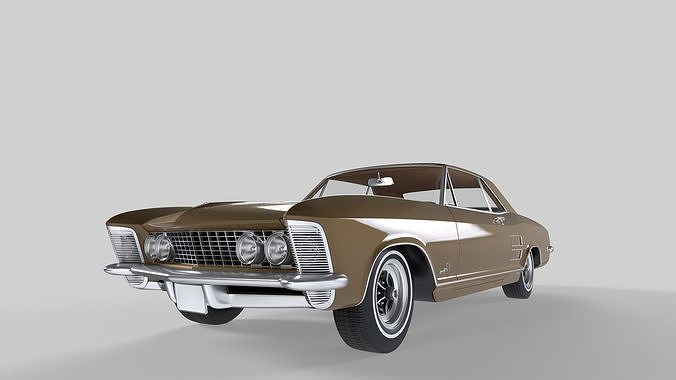 Buick Riviera - High and Low poly rigged car Low-poly 3D model
