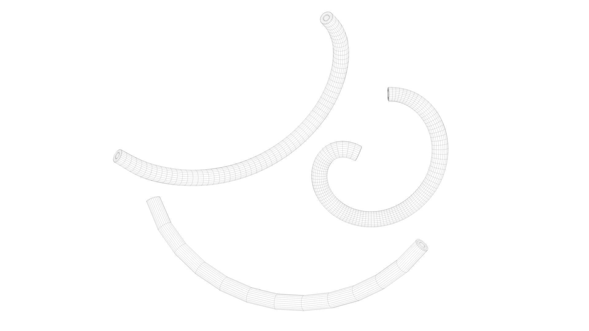 Pasta Gramigne macaroni 3D model_5