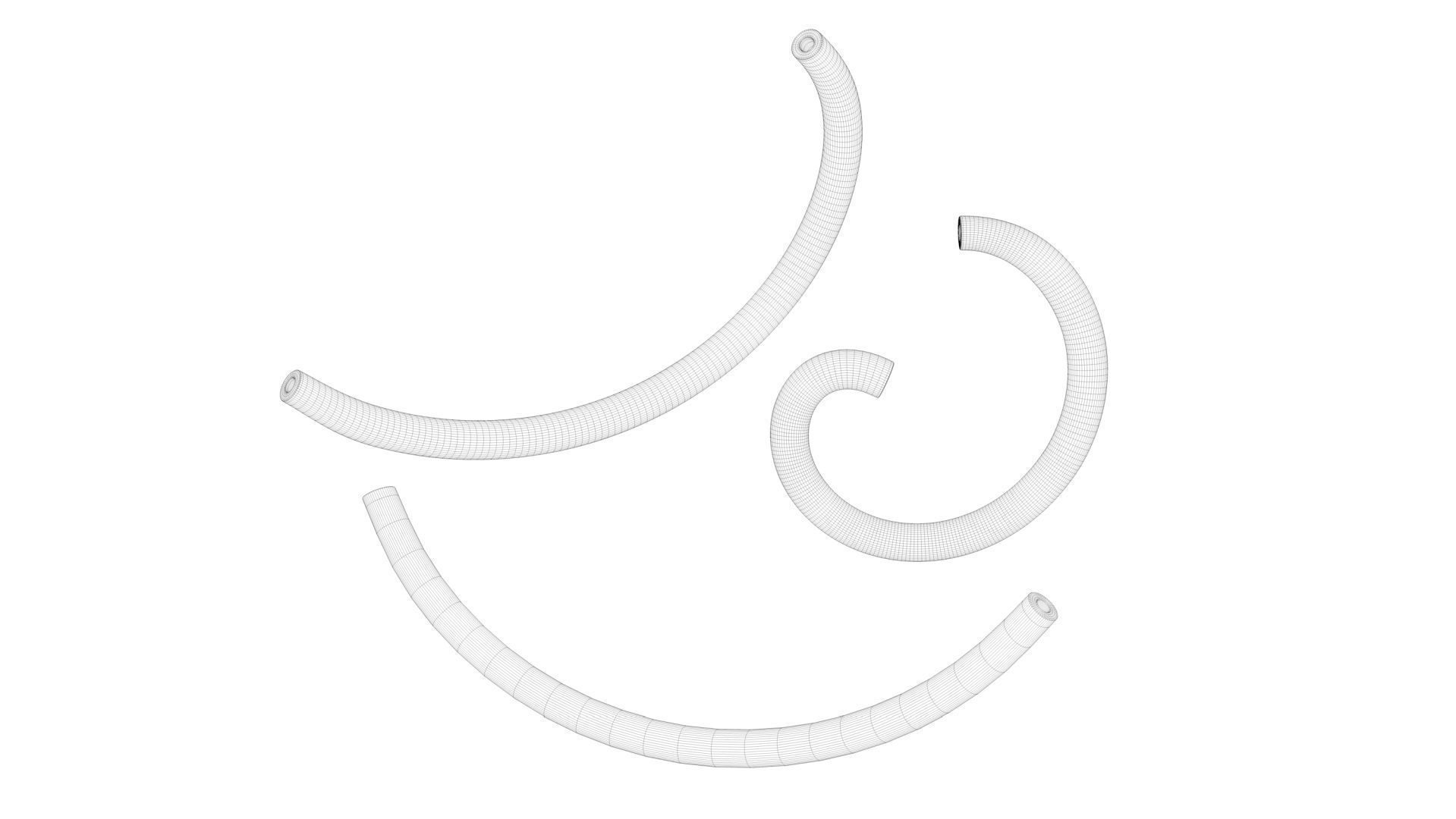 Pasta Gramigne macaroni 3D model_4