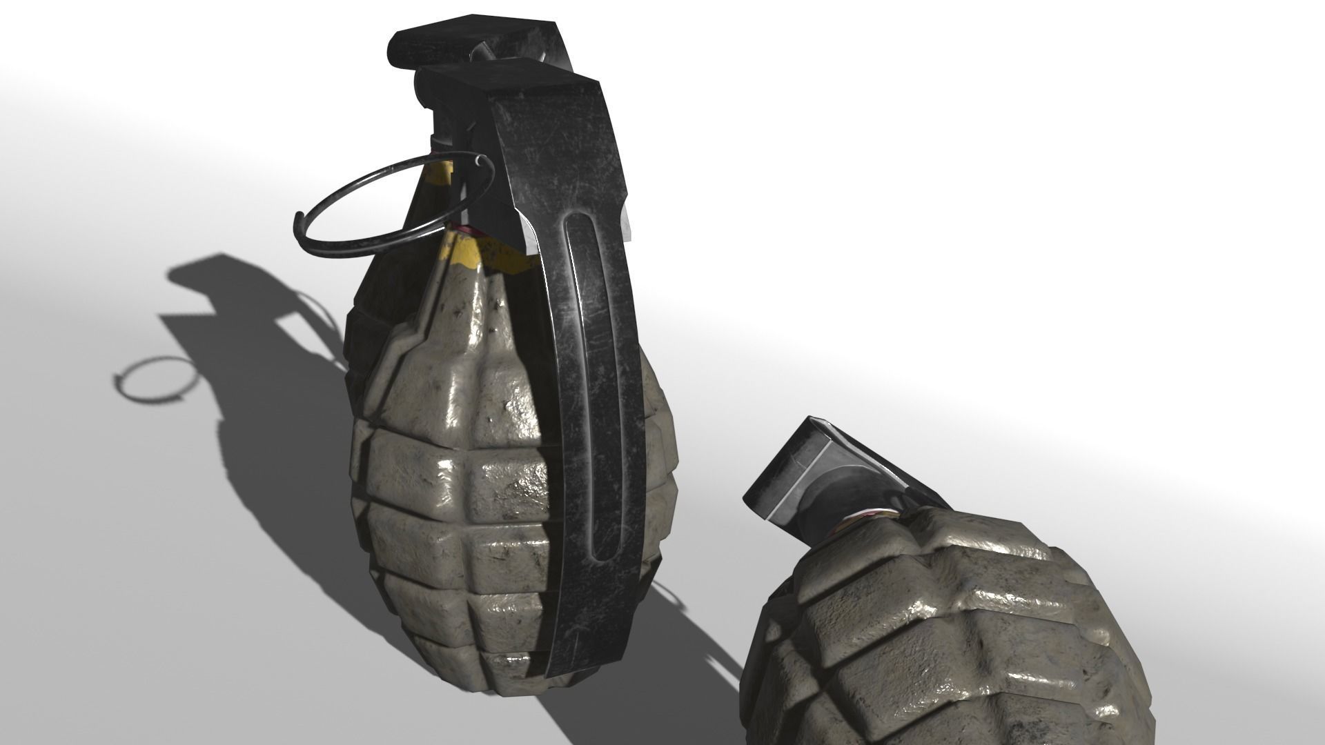 Hand Granade Low-poly 3D model_3