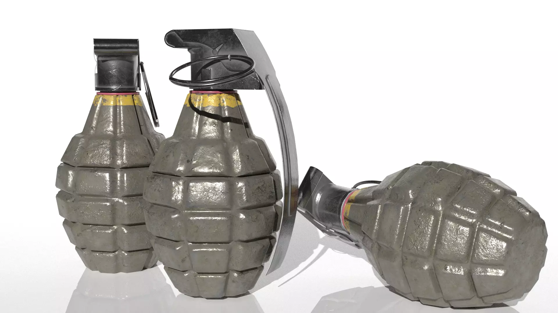 Hand Granade Low-poly 3D model_0