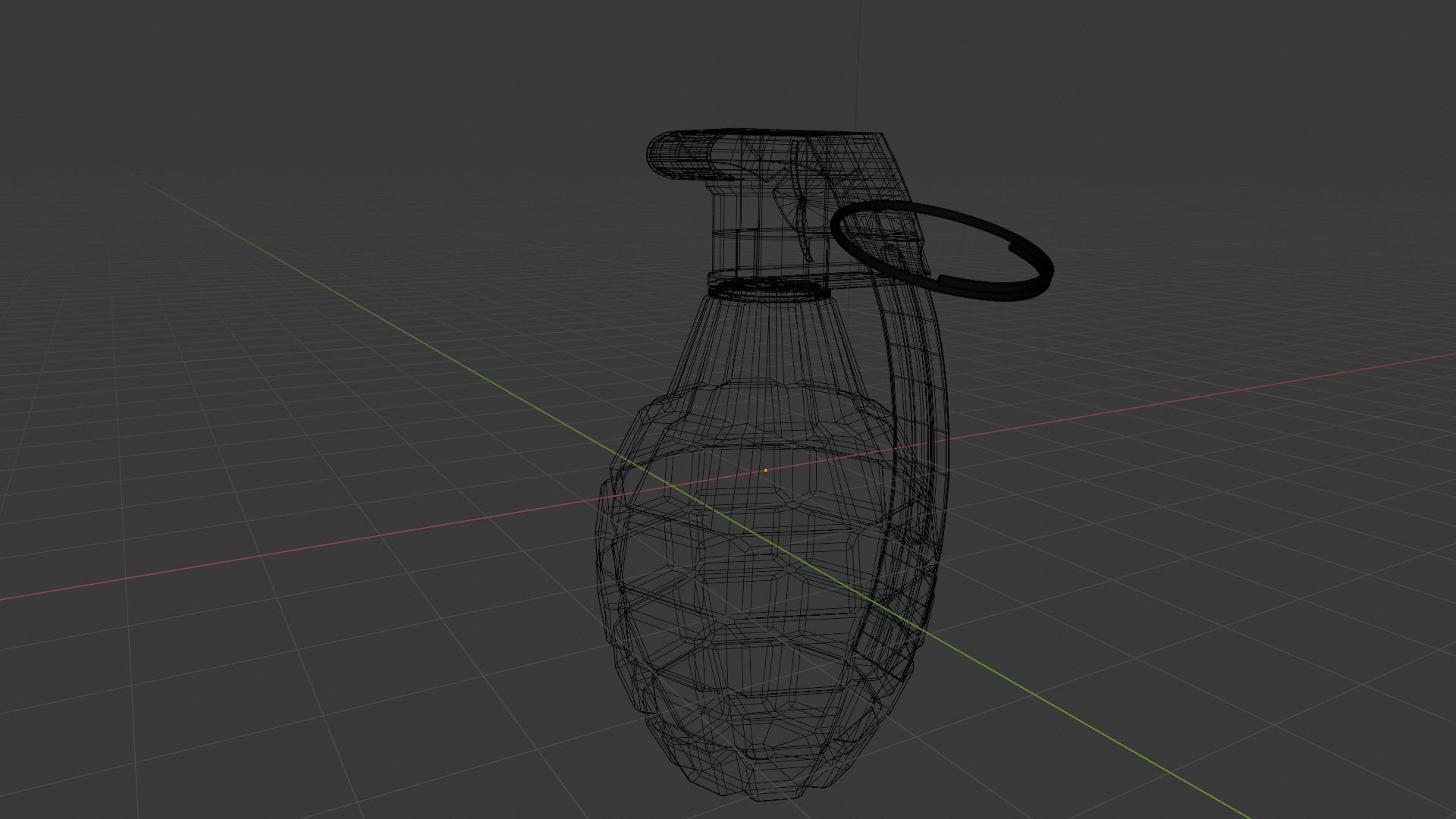 Hand Granade Low-poly 3D model_7
