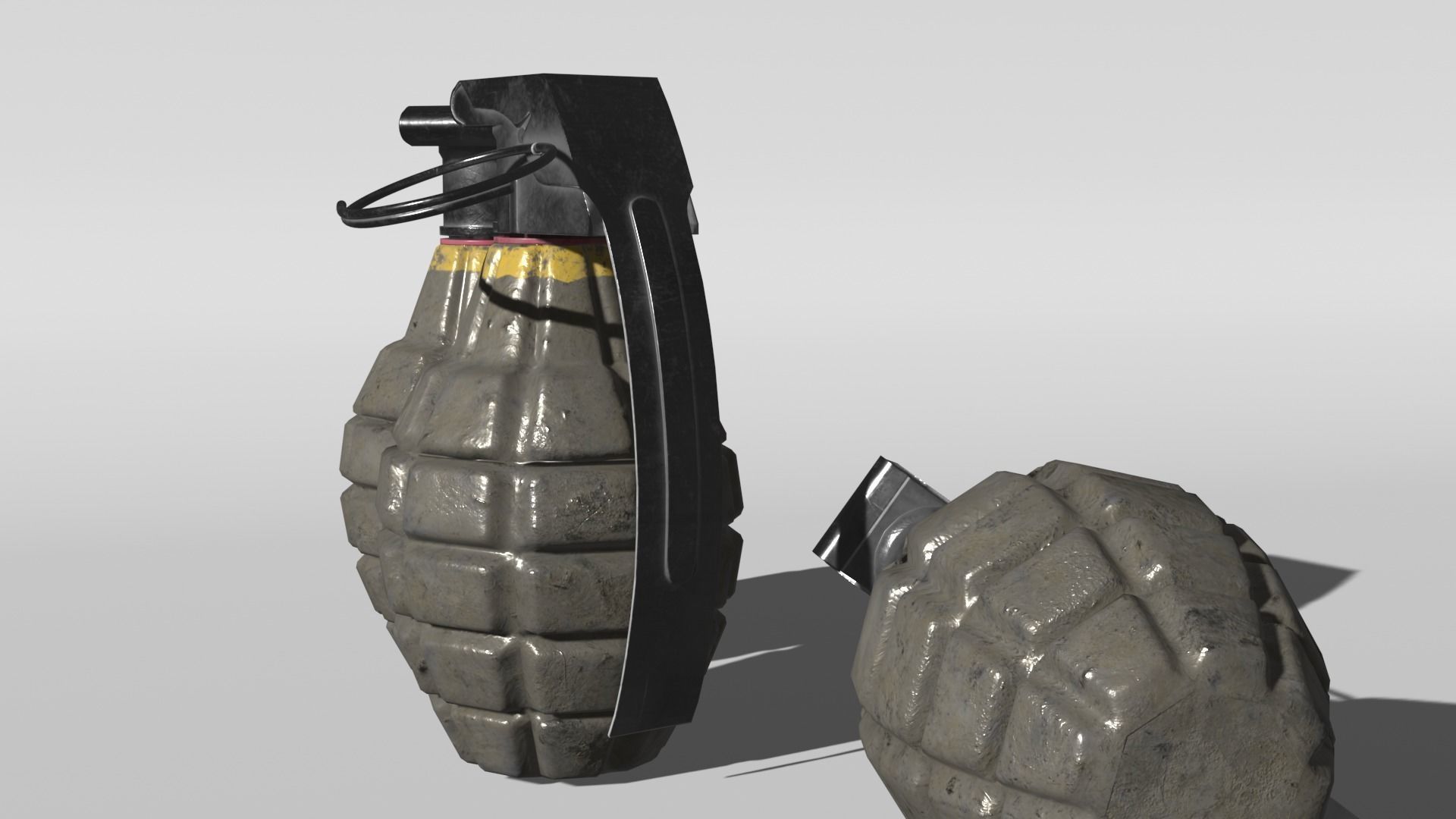 Hand Granade Low-poly 3D model_2