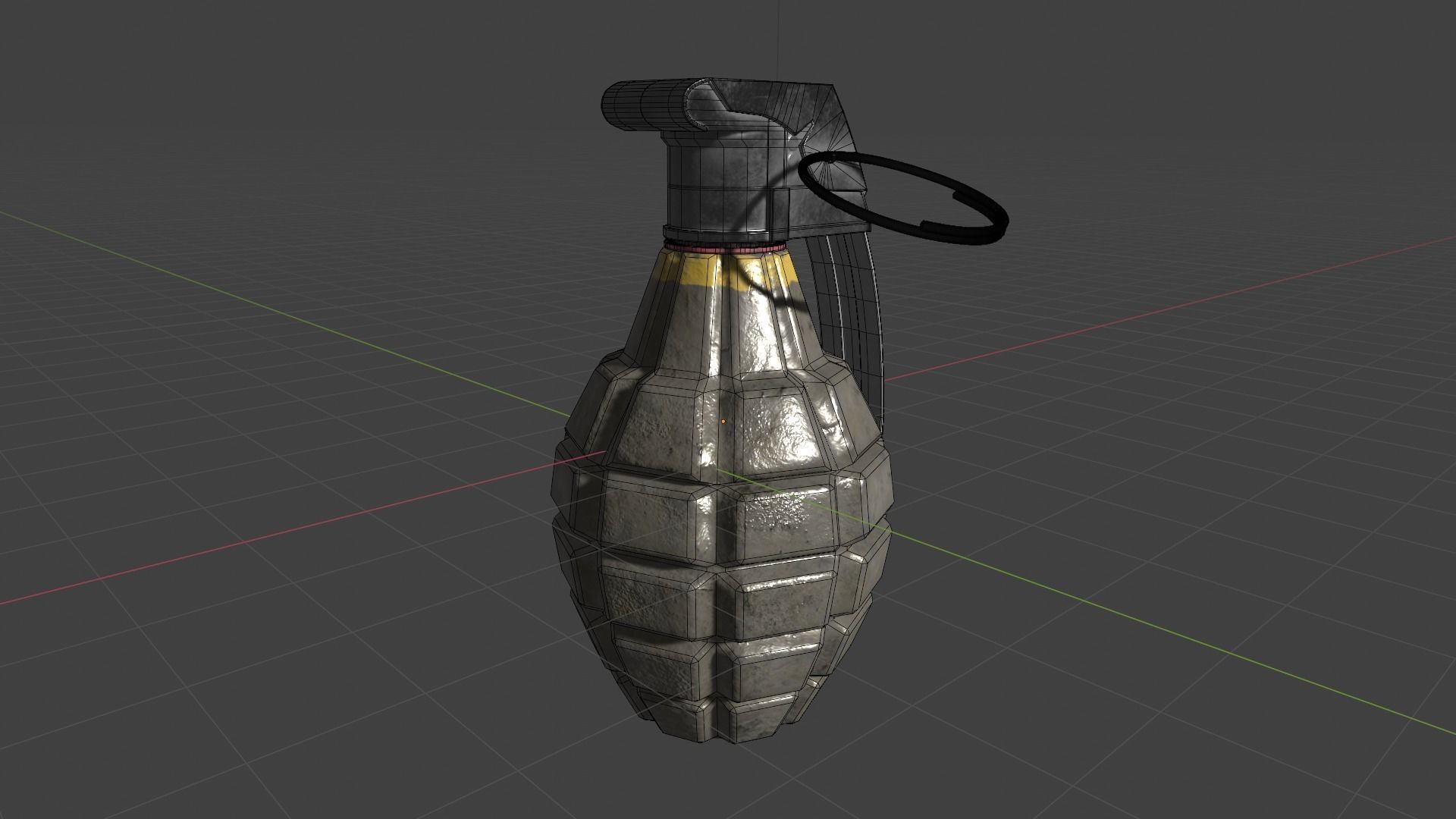 Hand Granade Low-poly 3D model_6