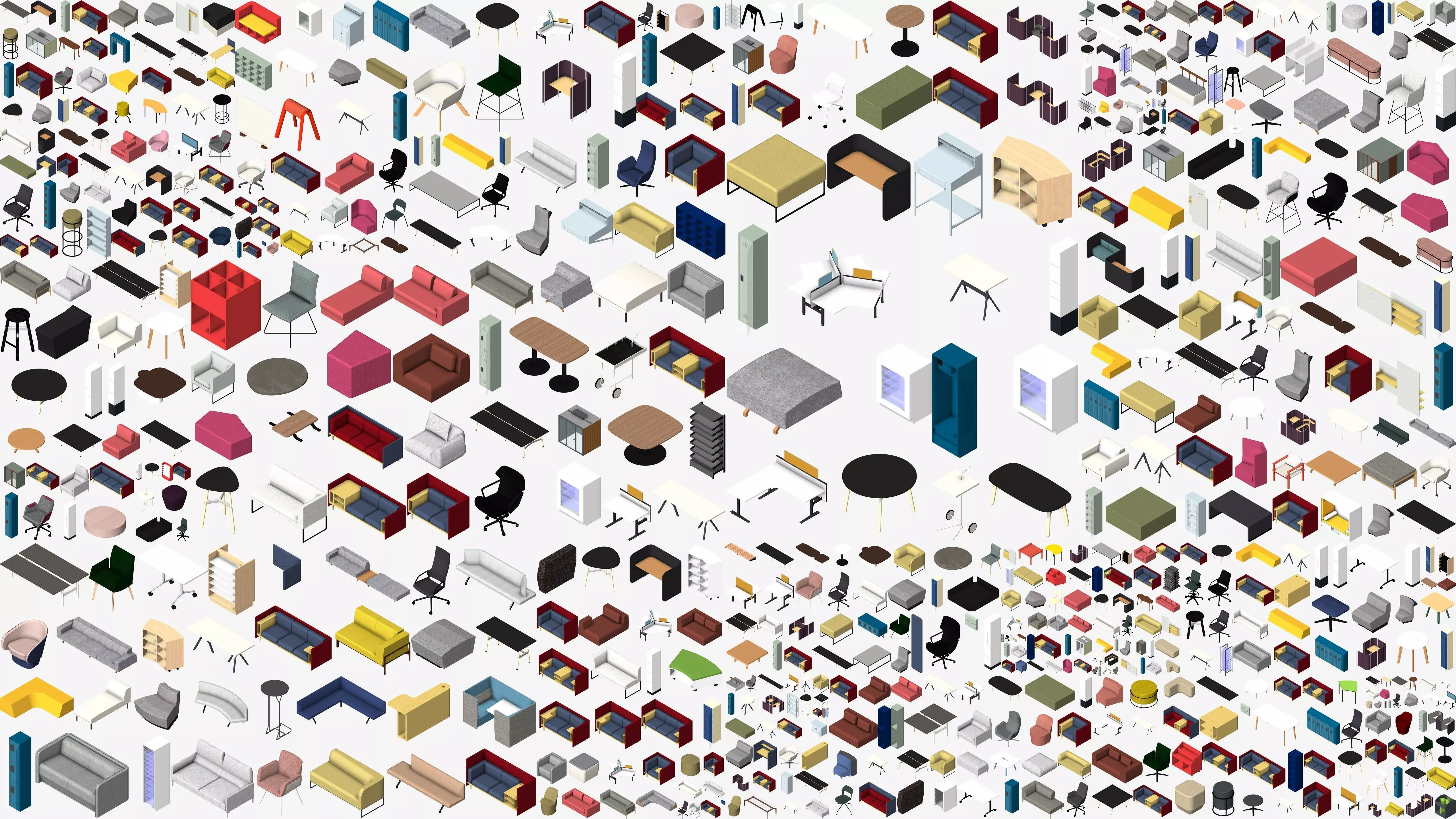 Supa Furniture Collection Low-poly 3D model_0