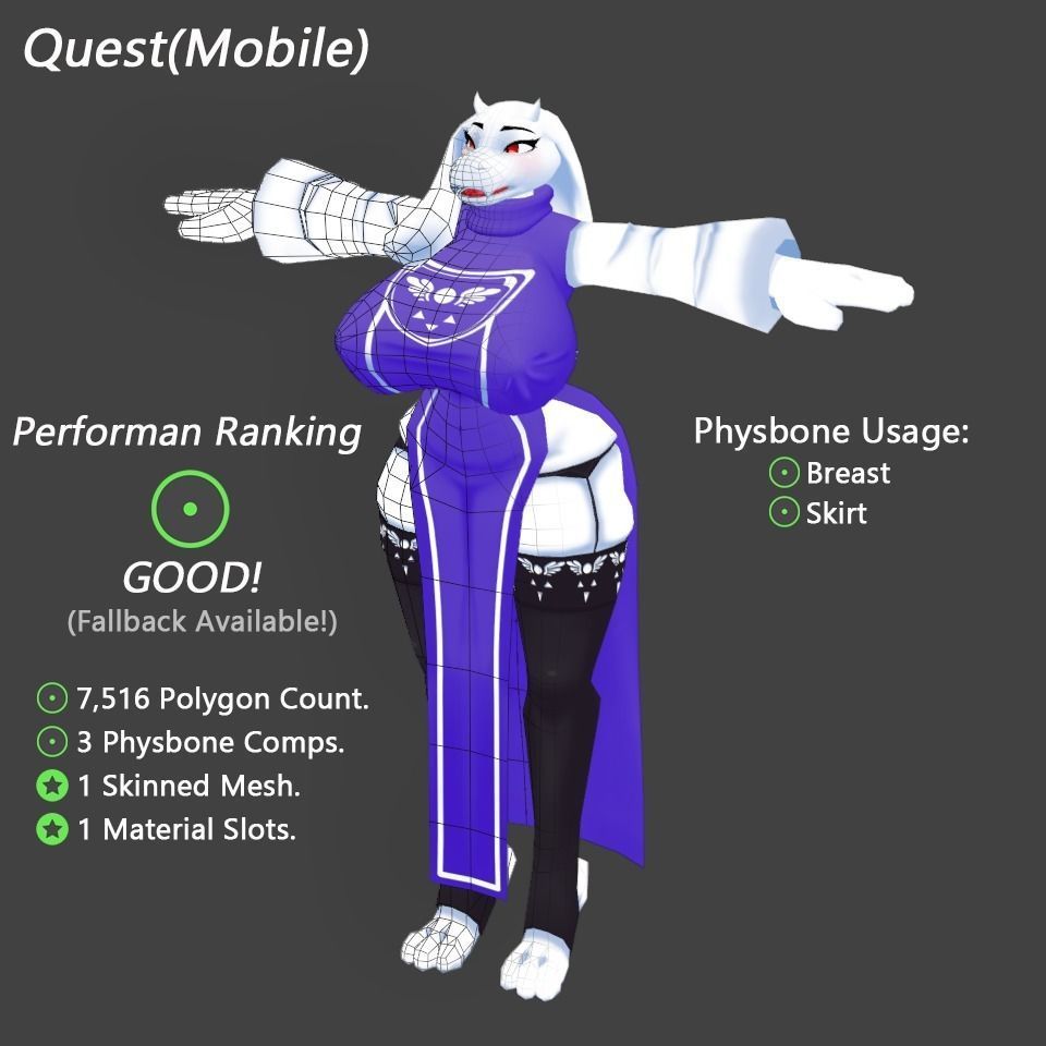 VRChat Avatar - Toriel Mama   3D model_2