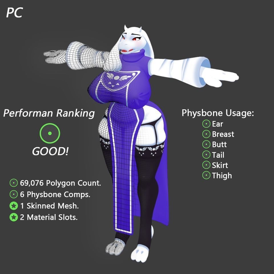 VRChat Avatar - Toriel Mama   3D model_1