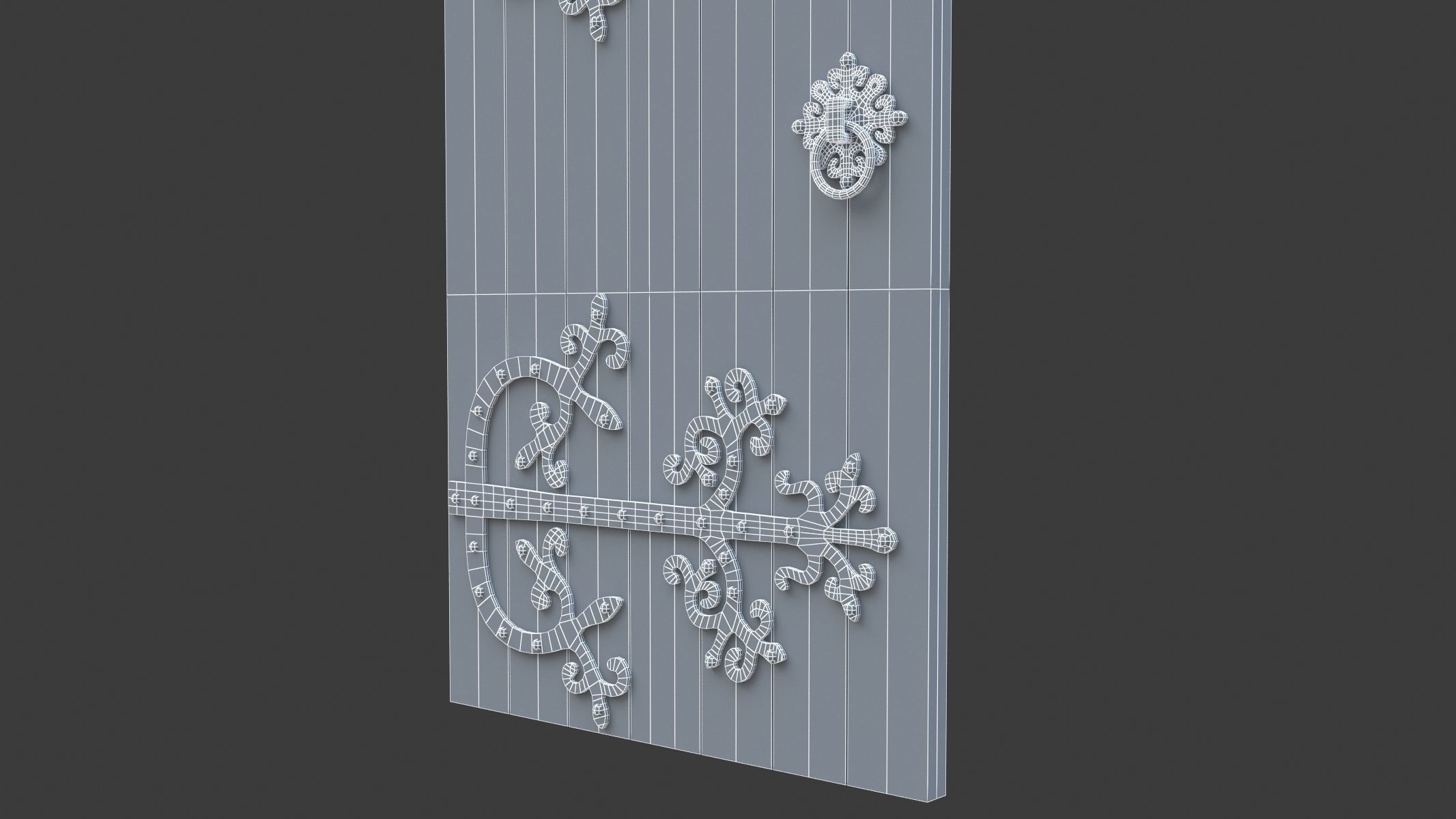 Castle Door 01 Low Poly Realistic Low-poly 3D model_8