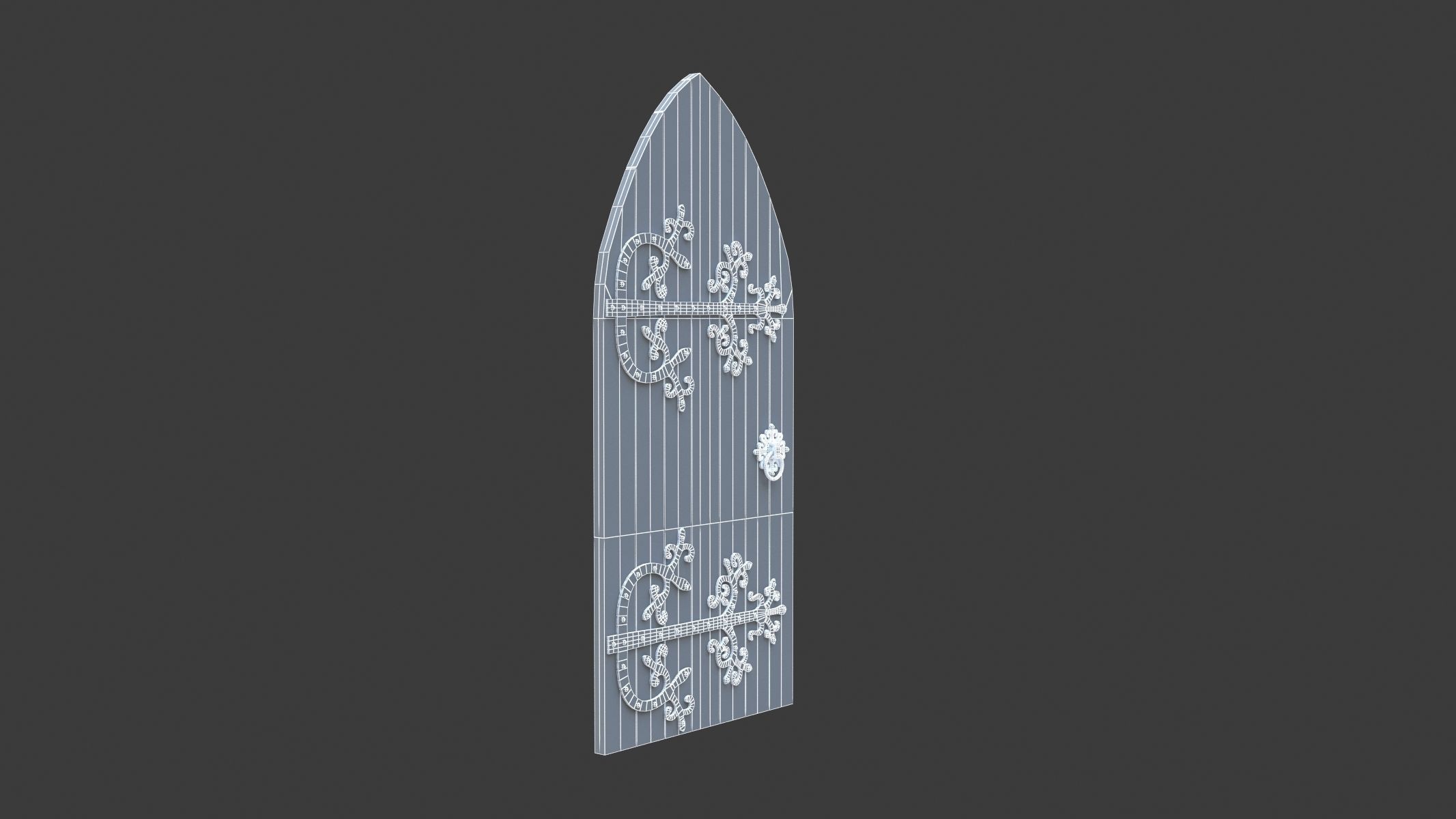 Castle Door 01 Low Poly Realistic Low-poly 3D model_6