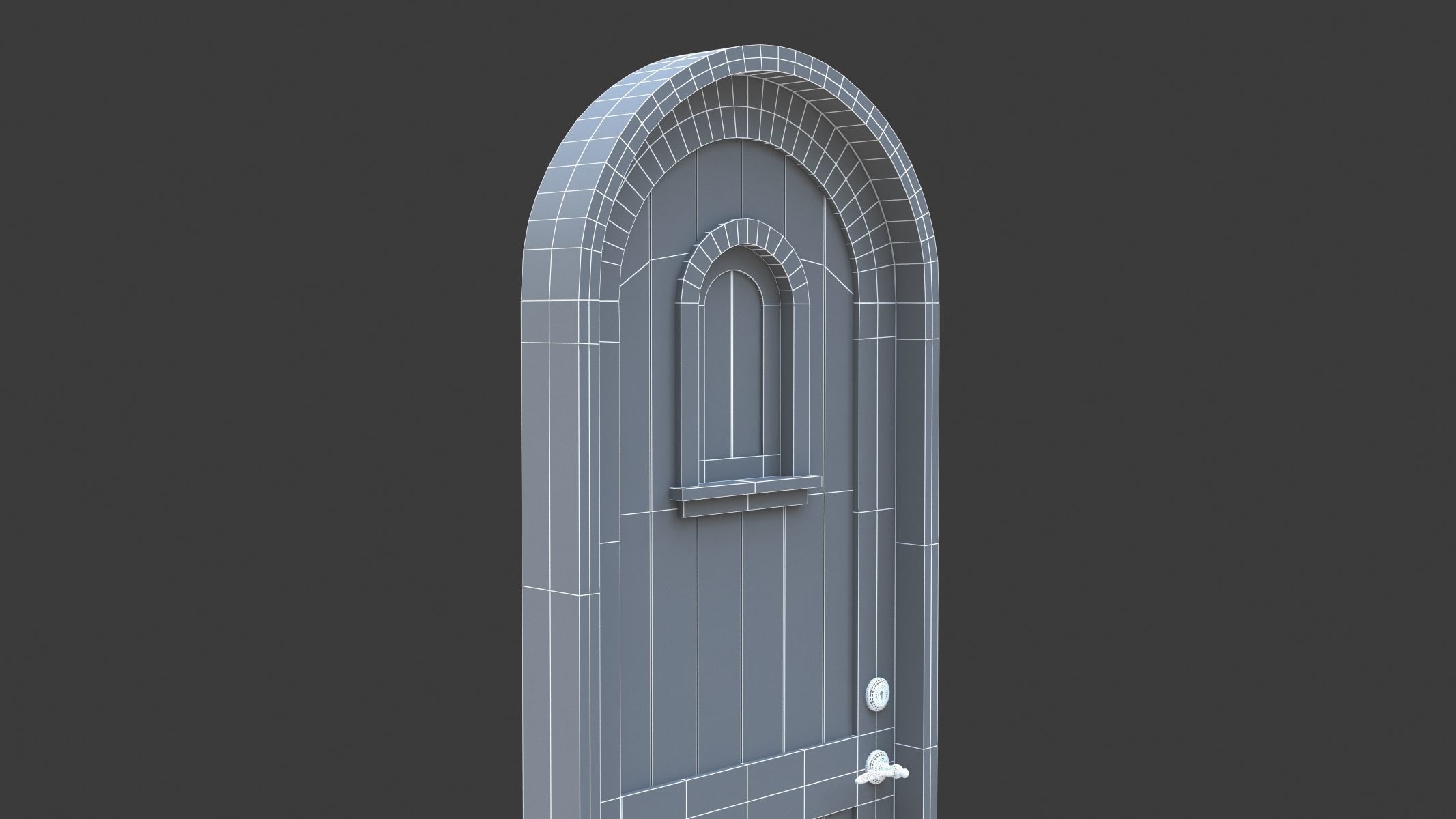 Castle Door 02 Low Poly Realistic Low-poly 3D model_9