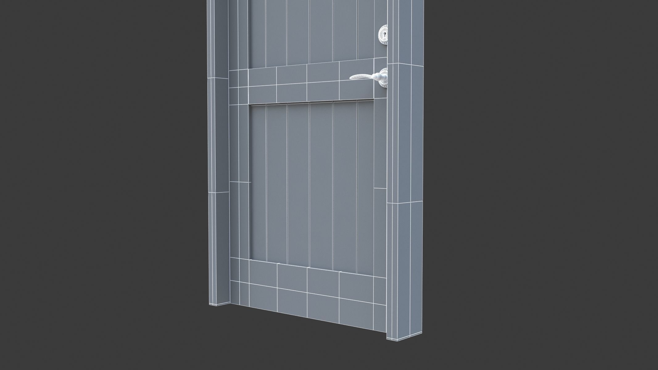 Castle Door 02 Low Poly Realistic Low-poly 3D model_8