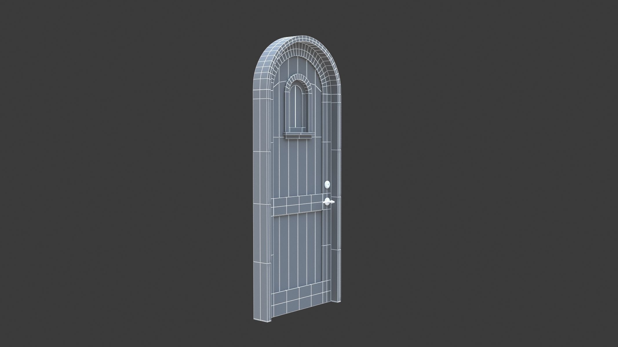 Castle Door 02 Low Poly Realistic Low-poly 3D model_6