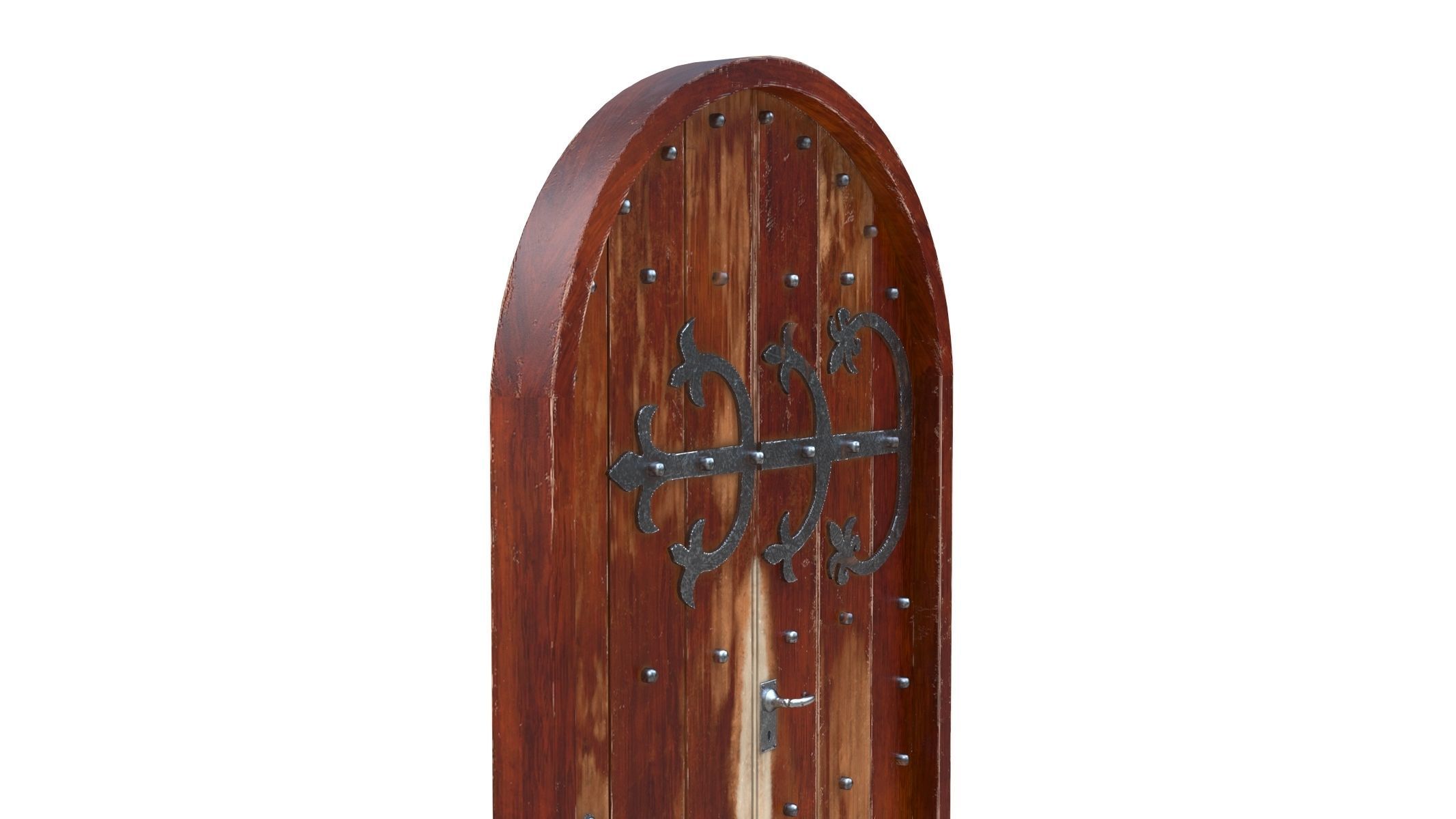 Castle Door 03 Low Poly Realistic Low-poly 3D model_4