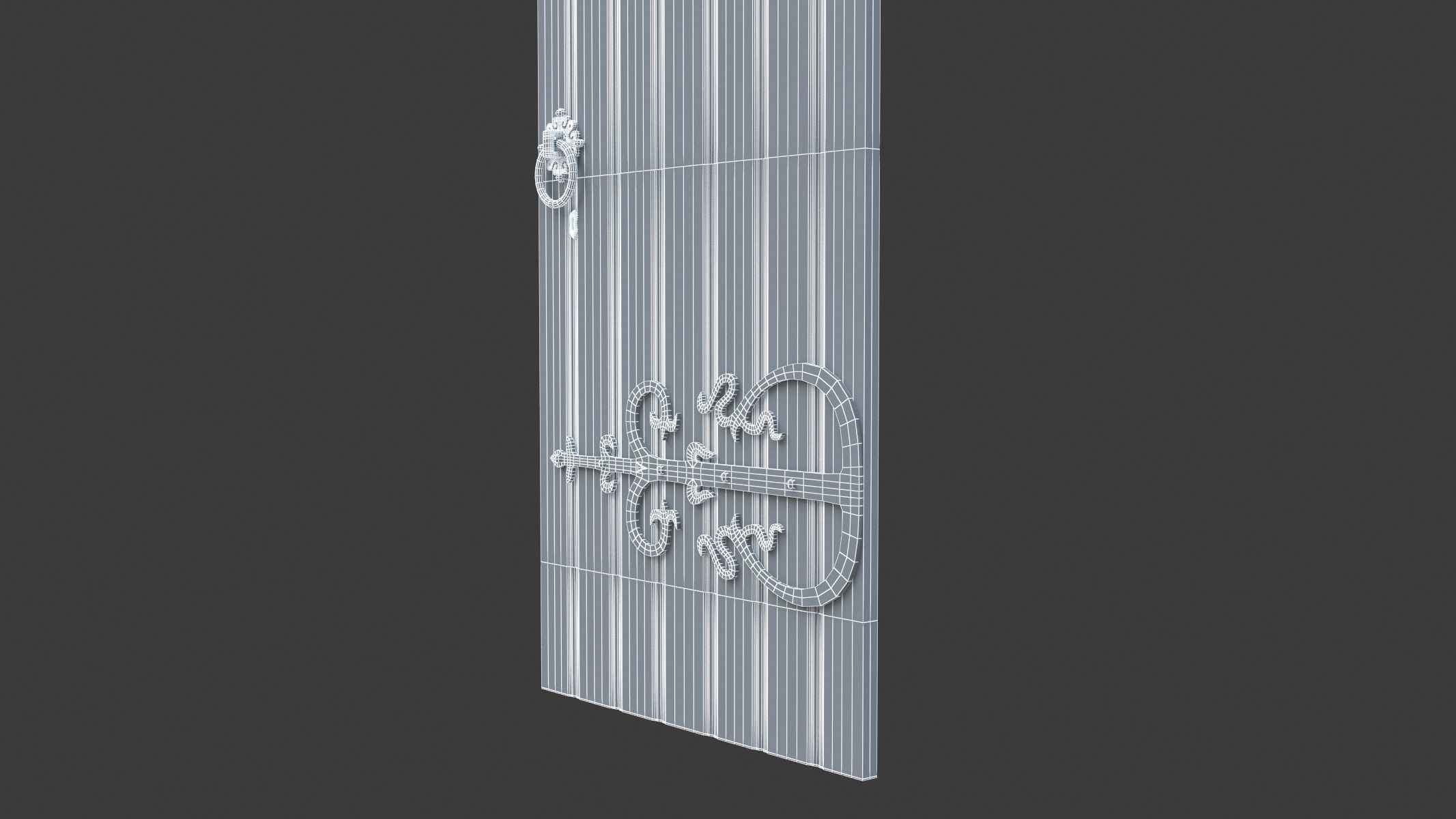 Castle Door 04 Low Poly Realistic Low-poly 3D model_8