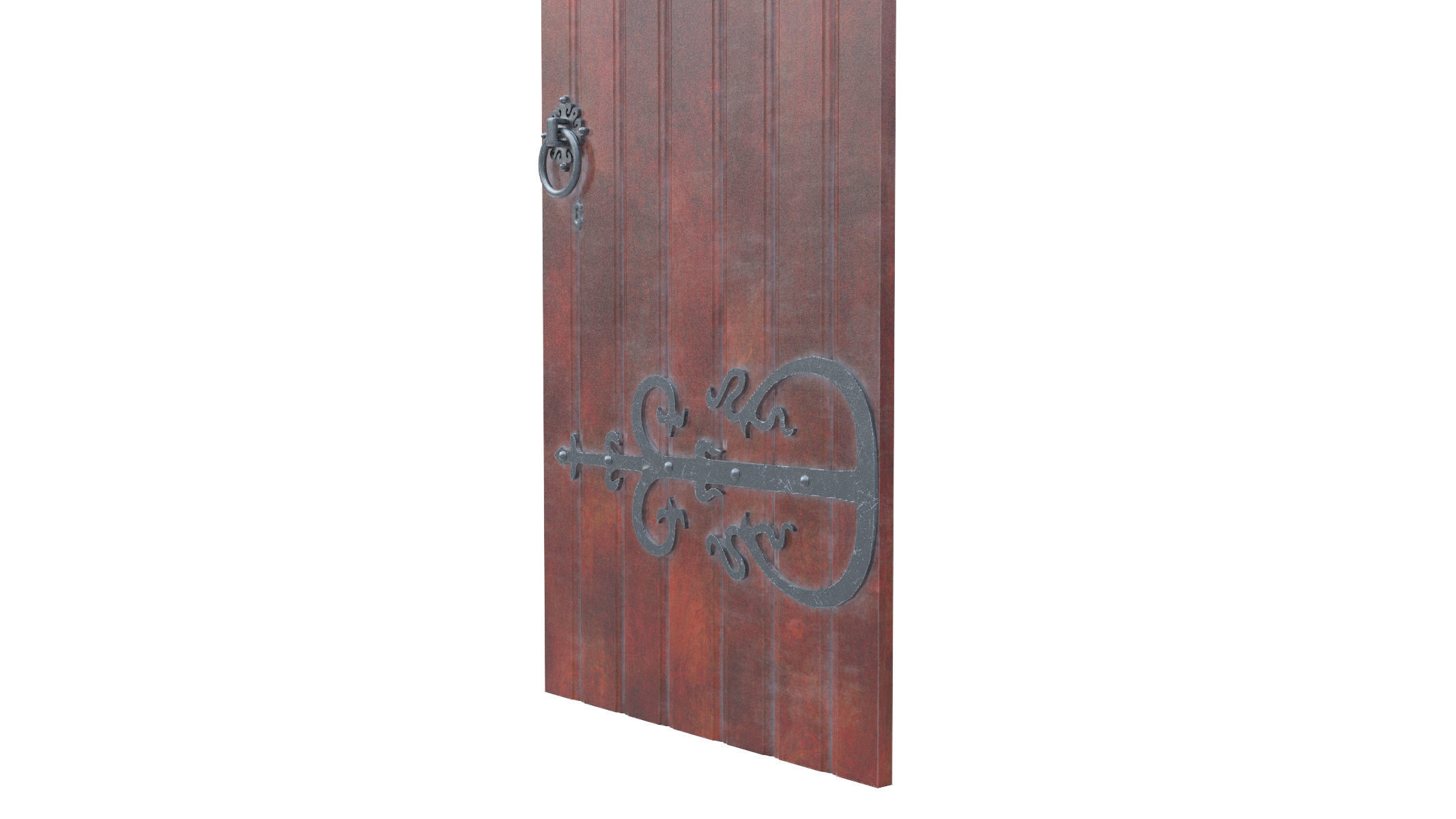 Castle Door 04 Low Poly Realistic Low-poly 3D model_3