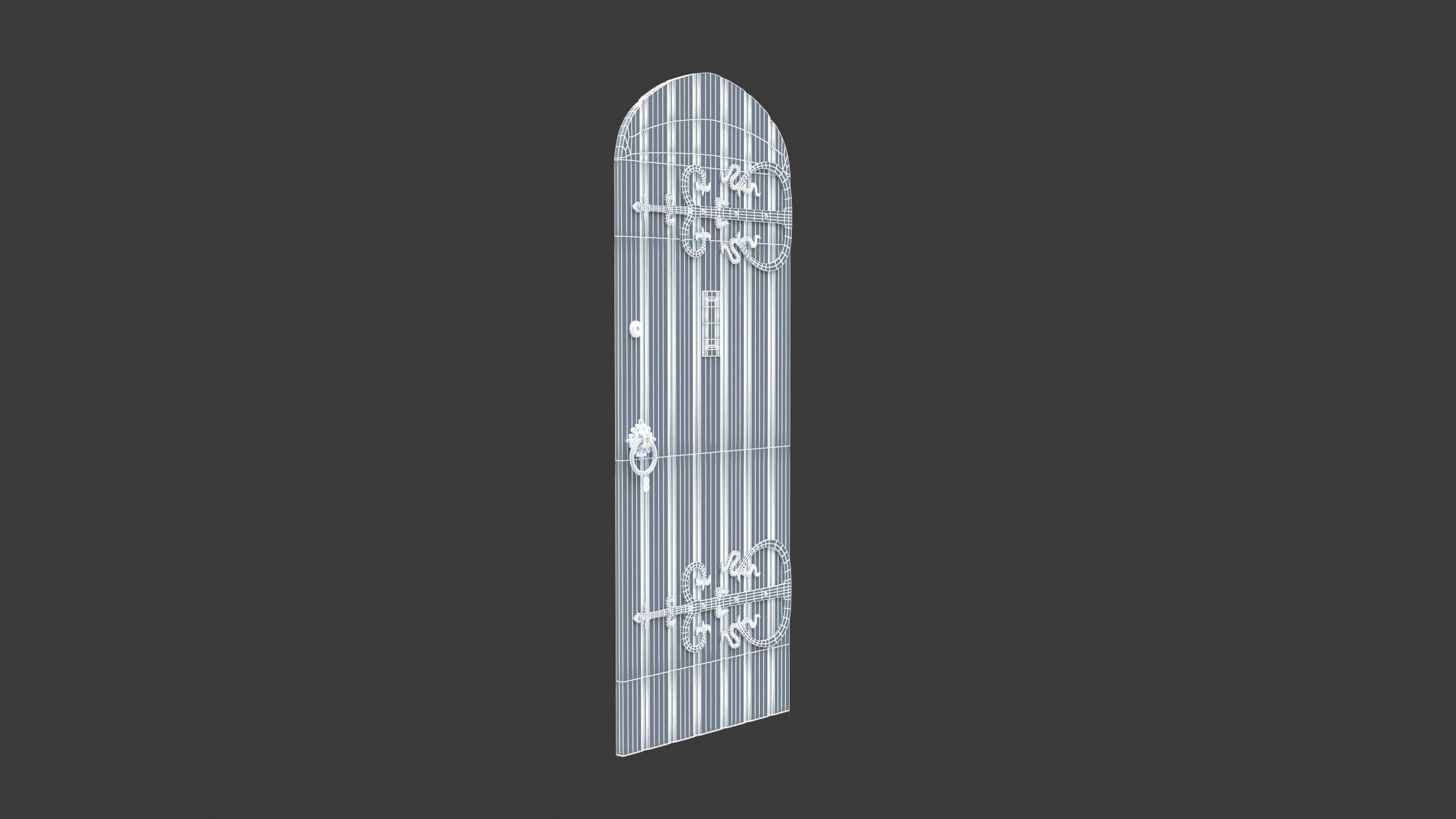 Castle Door 04 Low Poly Realistic Low-poly 3D model_6