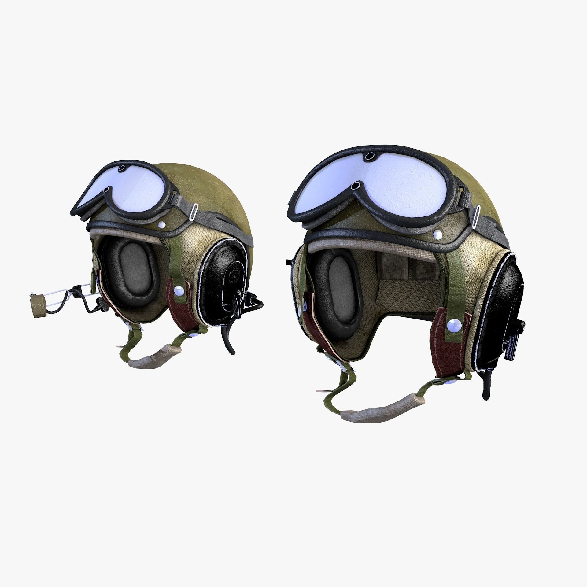 Crewman Helmet US Army 1955 Low-poly 3D model_11