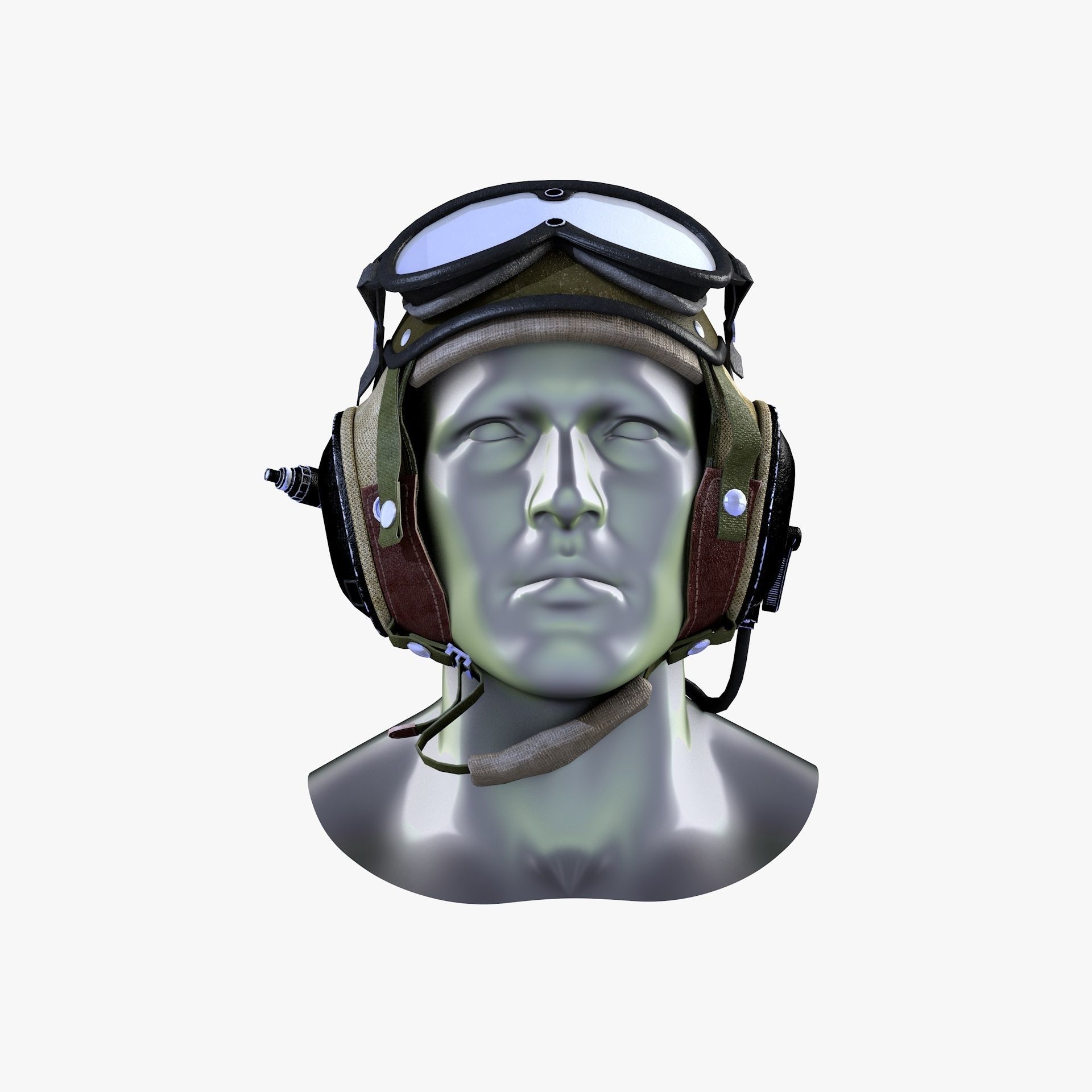 Crewman Helmet US Army 1955 Low-poly 3D model_10