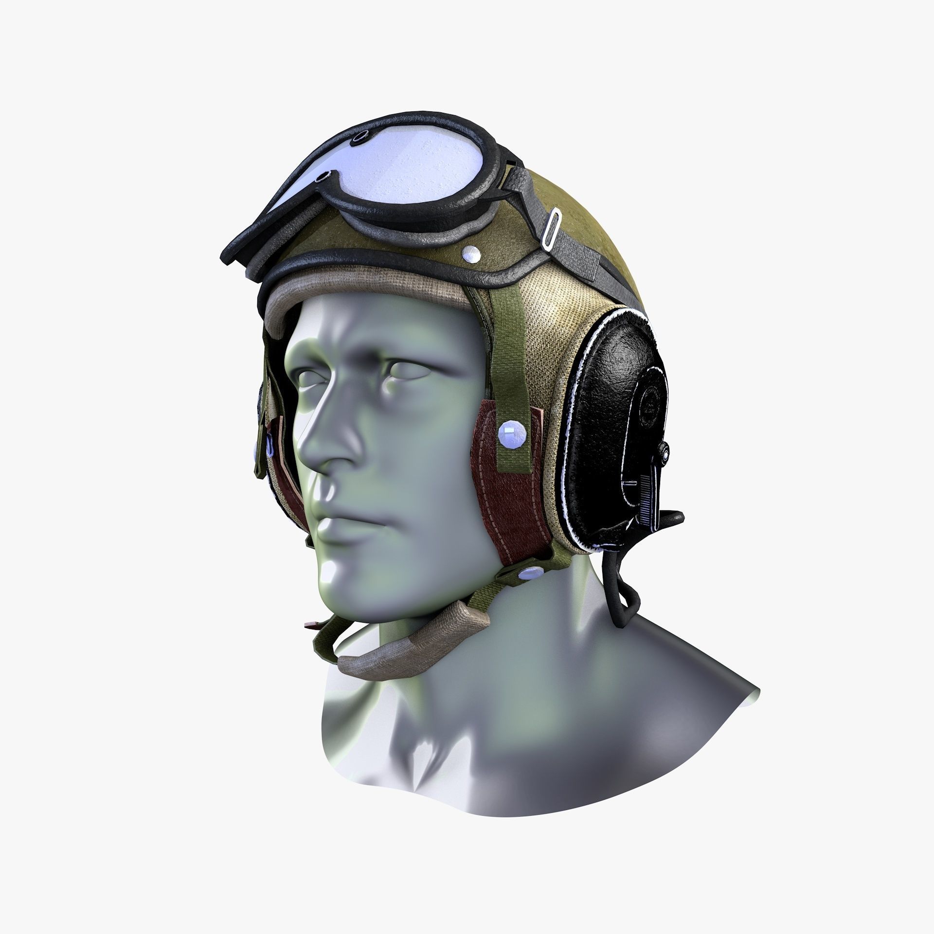 Crewman Helmet US Army 1955 Low-poly 3D model_2