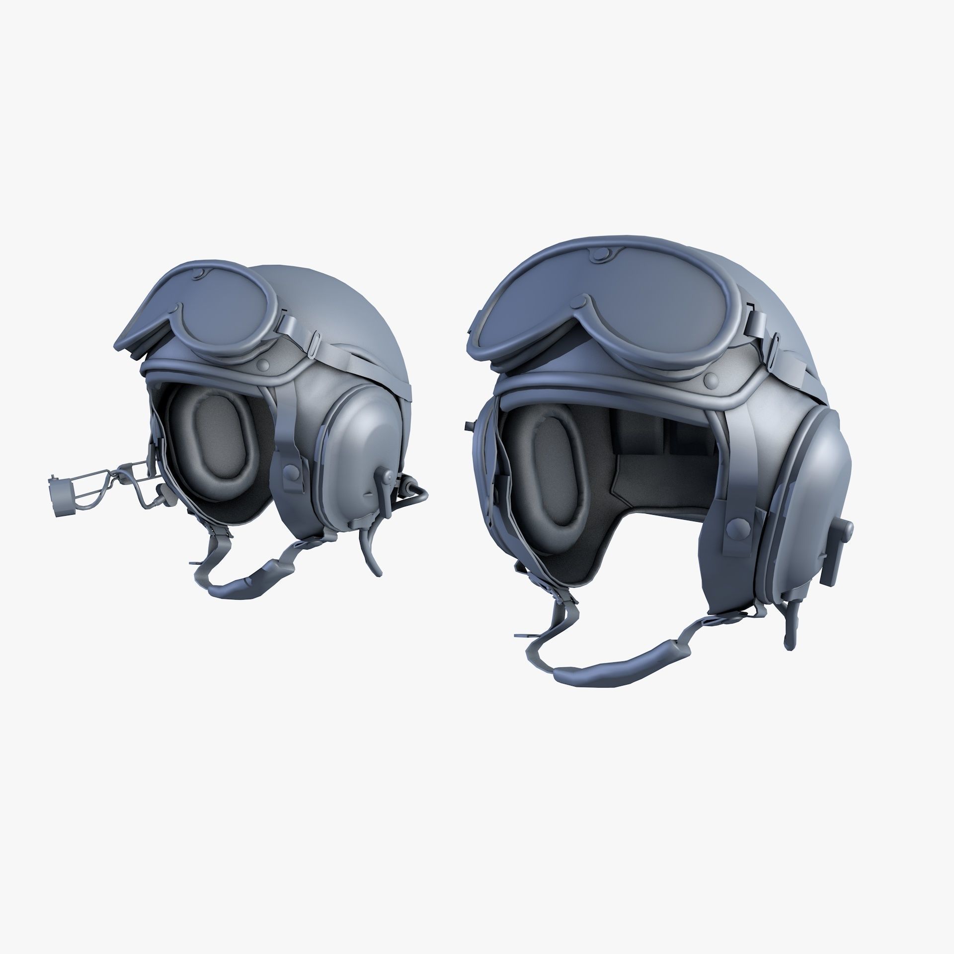 Crewman Helmet US Army 1955 Low-poly 3D model_12