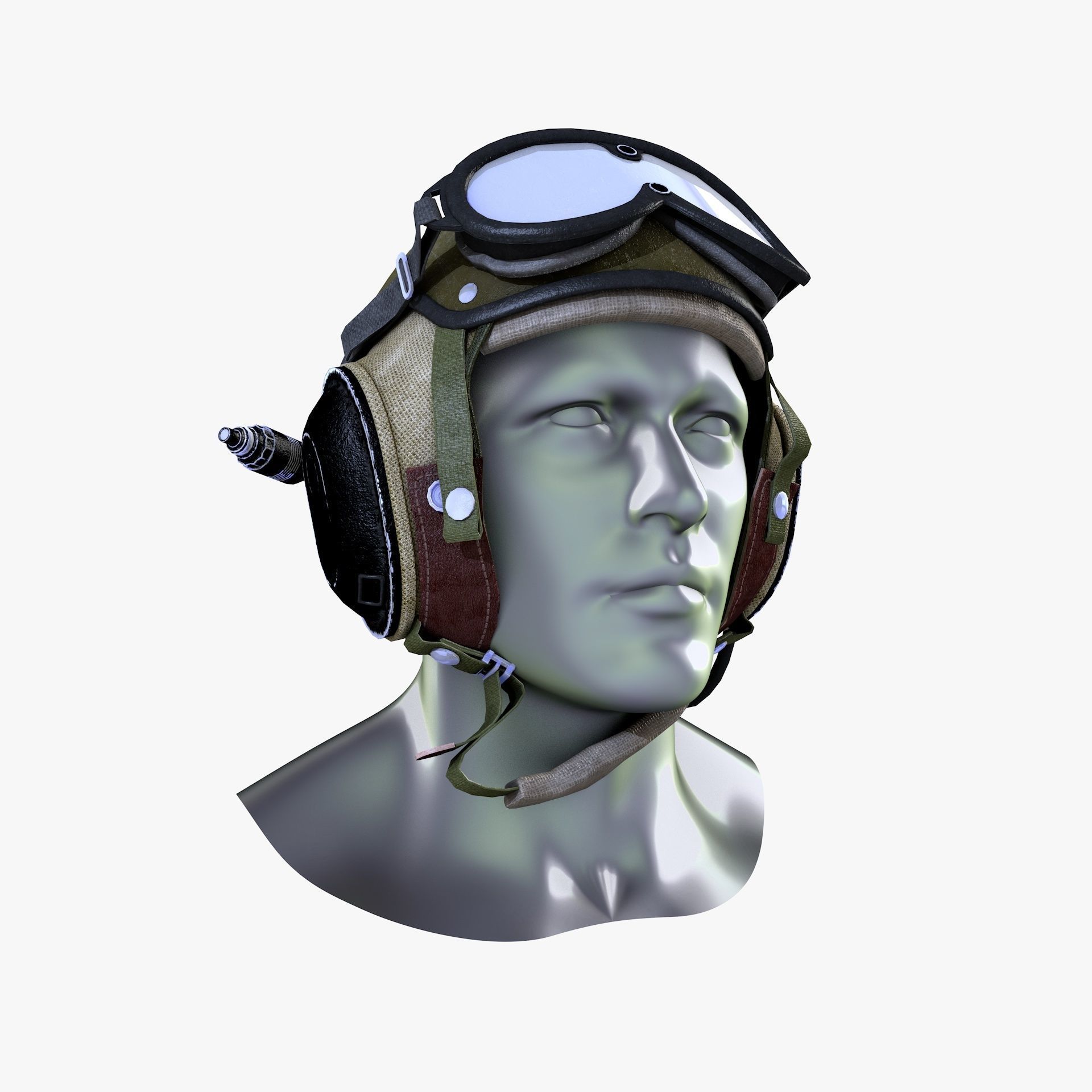 Crewman Helmet US Army 1955 Low-poly 3D model_9
