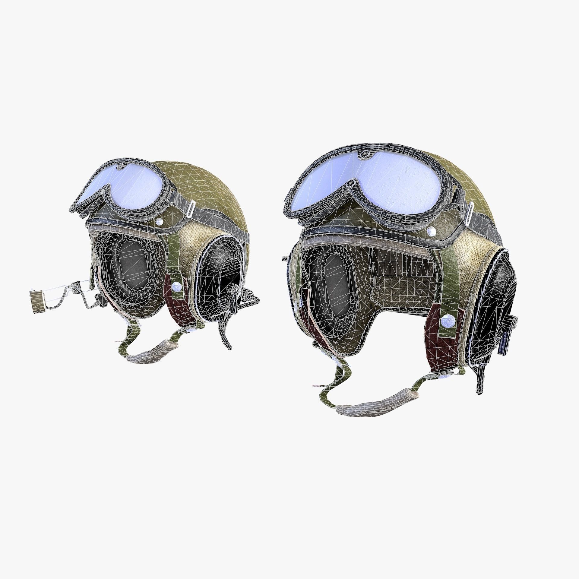 Crewman Helmet US Army 1955 Low-poly 3D model_14