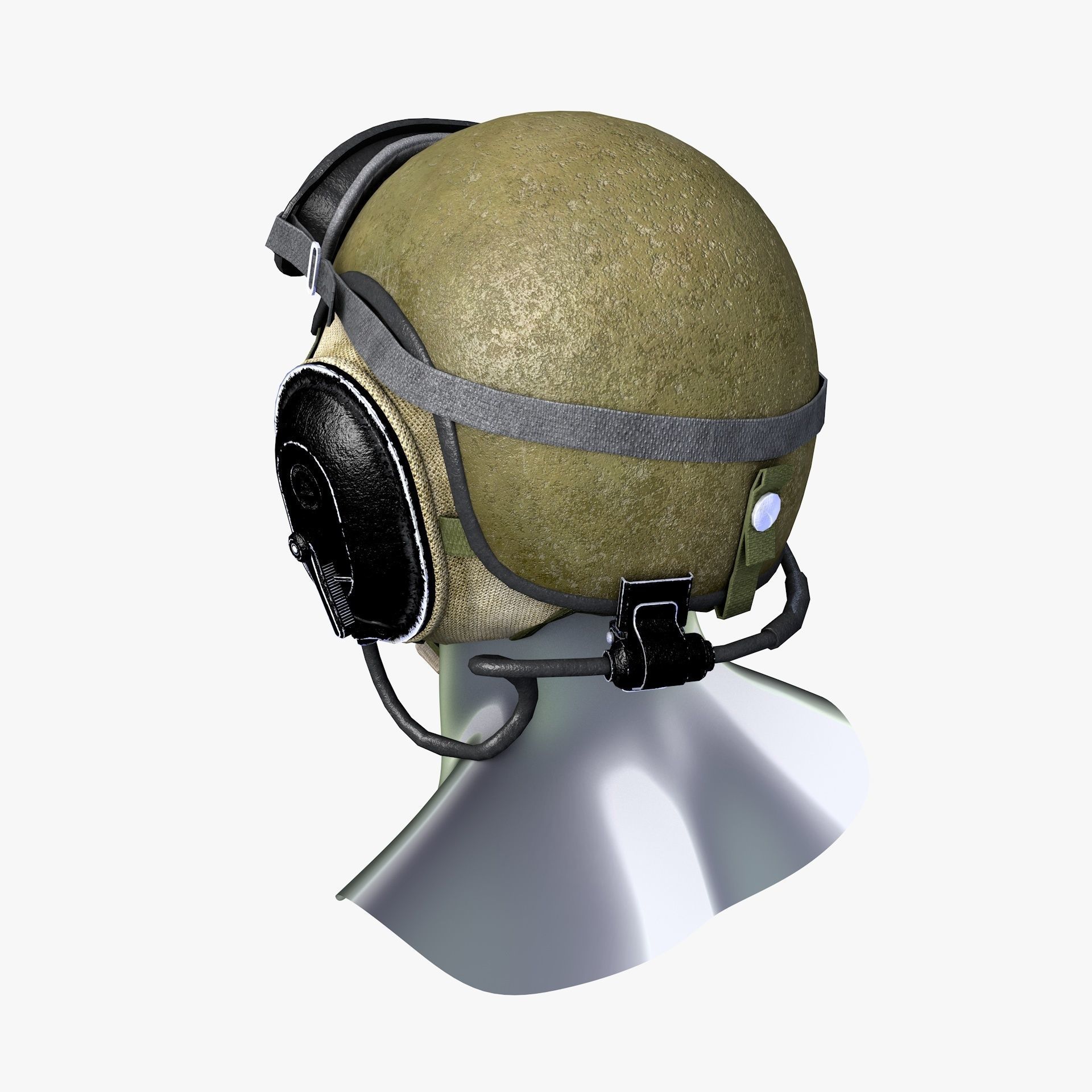 Crewman Helmet US Army 1955 Low-poly 3D model_5