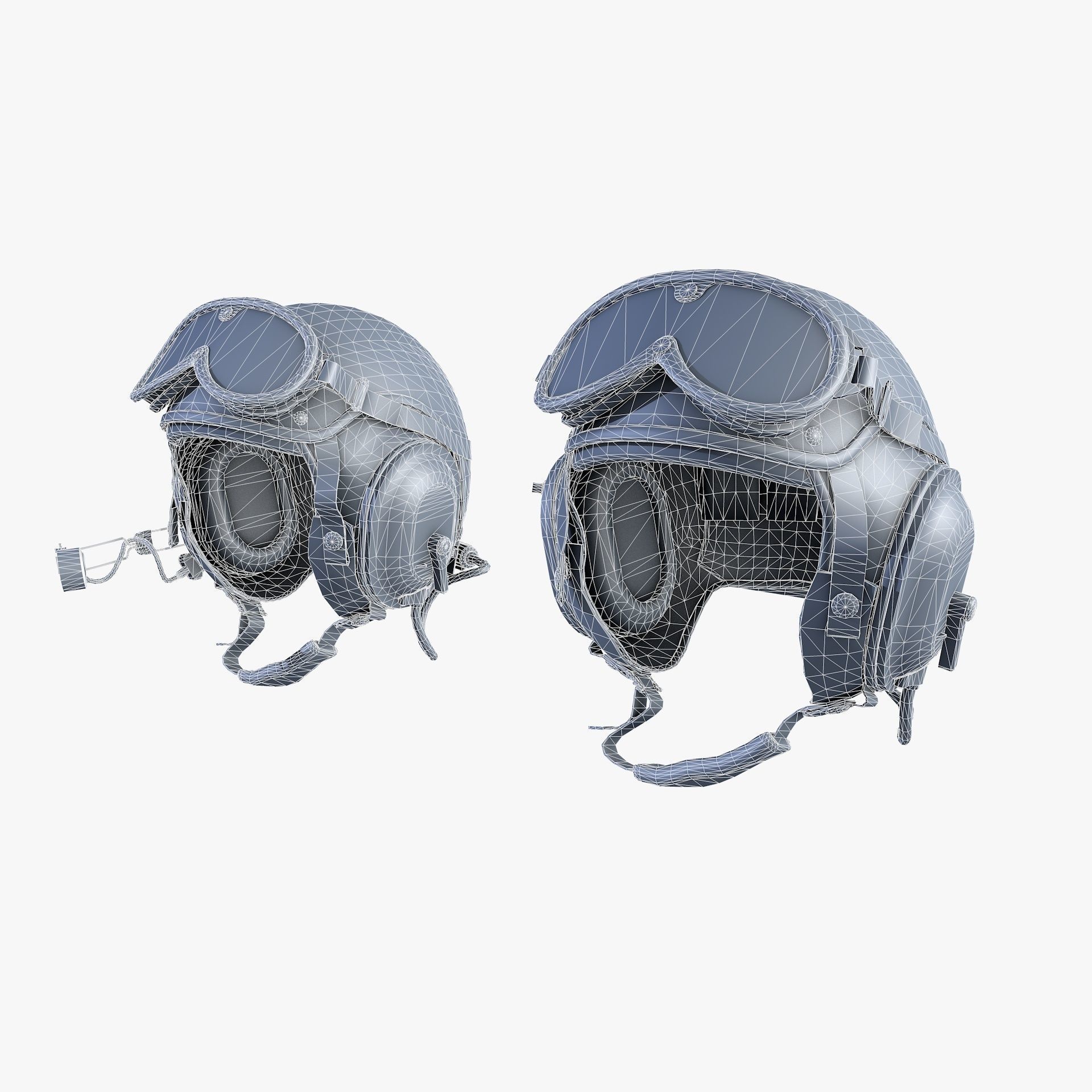 Crewman Helmet US Army 1955 Low-poly 3D model_13