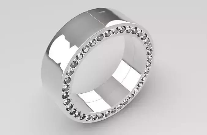 Mens ring with diamonds side diamonds