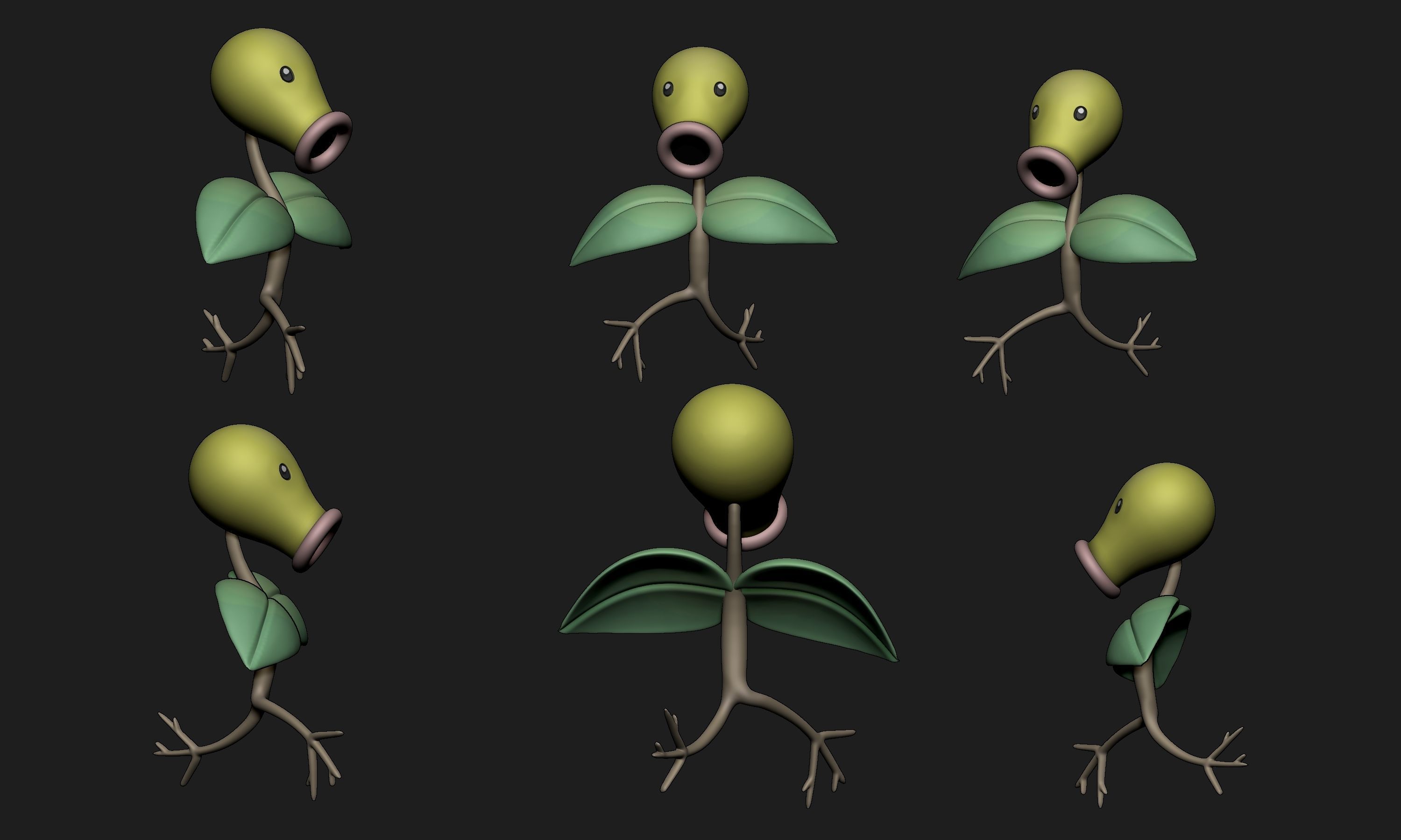 Pokemon - Bellsprout Weepinbell and Victreebel with 2 poses 3D print model_3