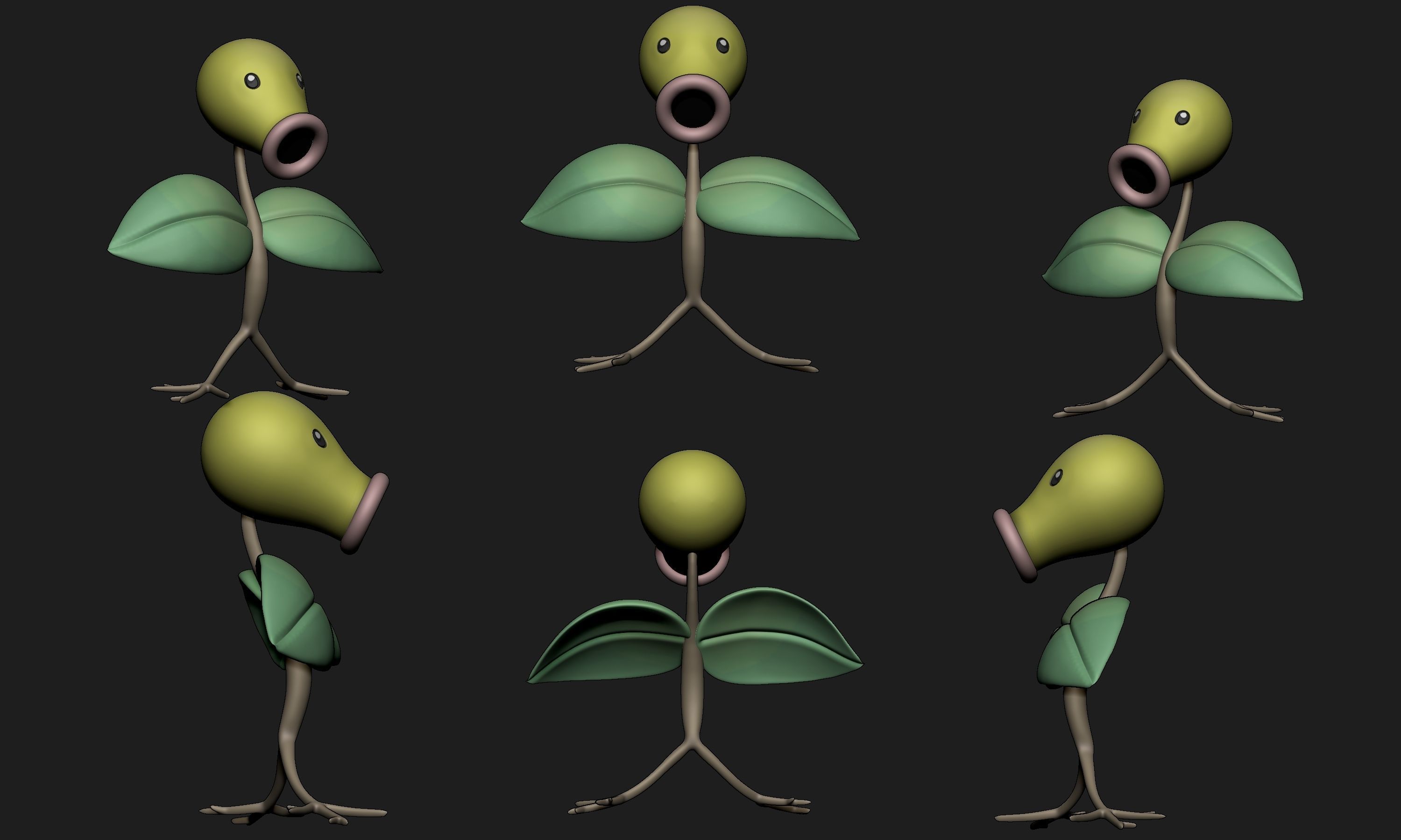 Pokemon - Bellsprout Weepinbell and Victreebel with 2 poses 3D print model_7