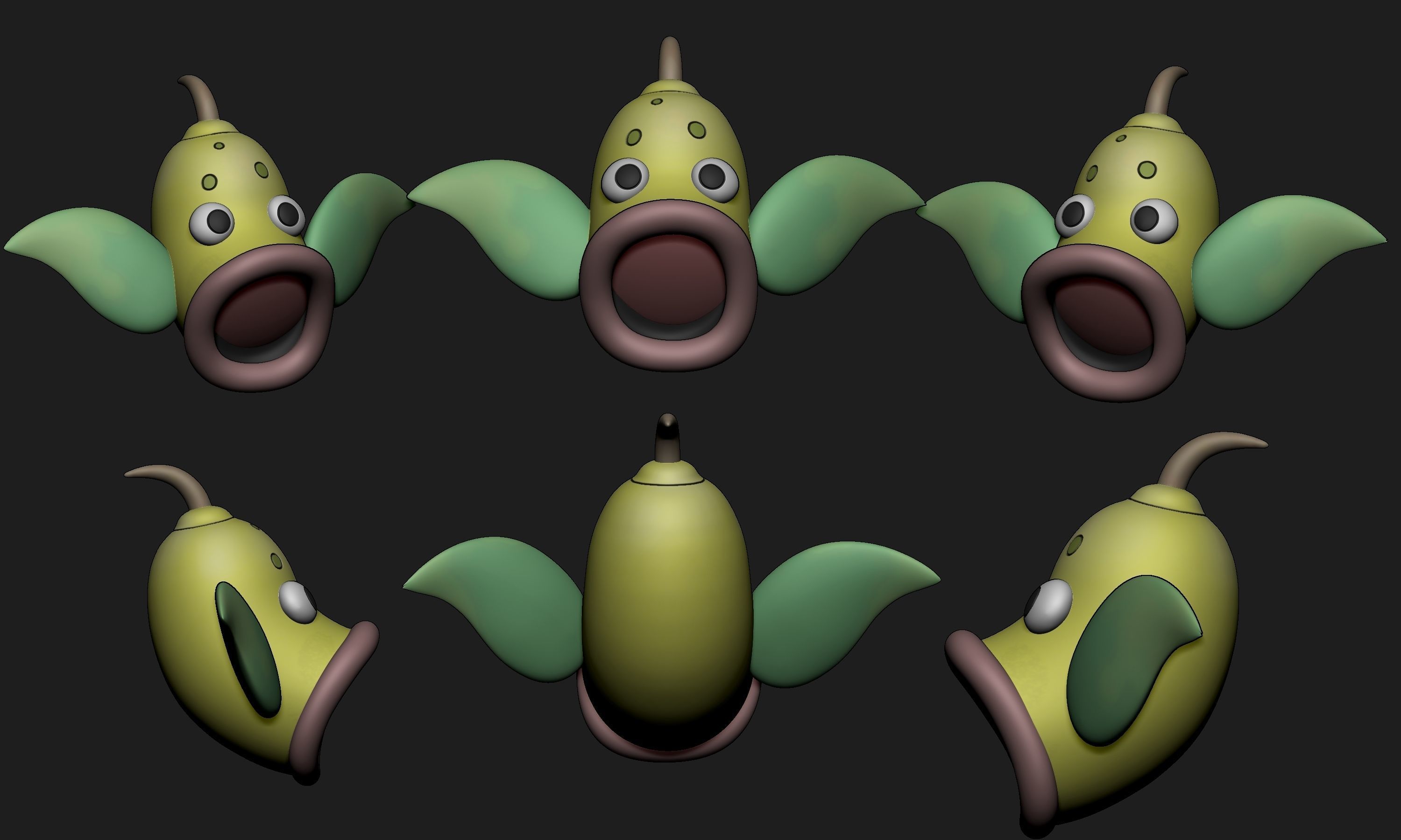 Pokemon - Bellsprout Weepinbell and Victreebel with 2 poses 3D print model_18